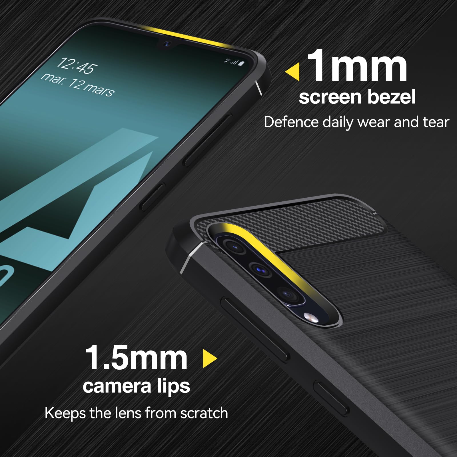 iVoler Cover per Samsung Galaxy A50 / A30S, [Protezione Antiurto di Grado Militare] Custodia Sottile Morbida in Silicone TPU Anti-Impronte Anti-Graffio Protettiva Case, Nero