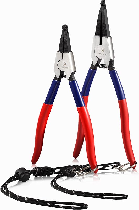 Kit de Alicates para Anéis de Retenção GOLD DEER com Pontas em Ângulo de 90° – 2 Peças