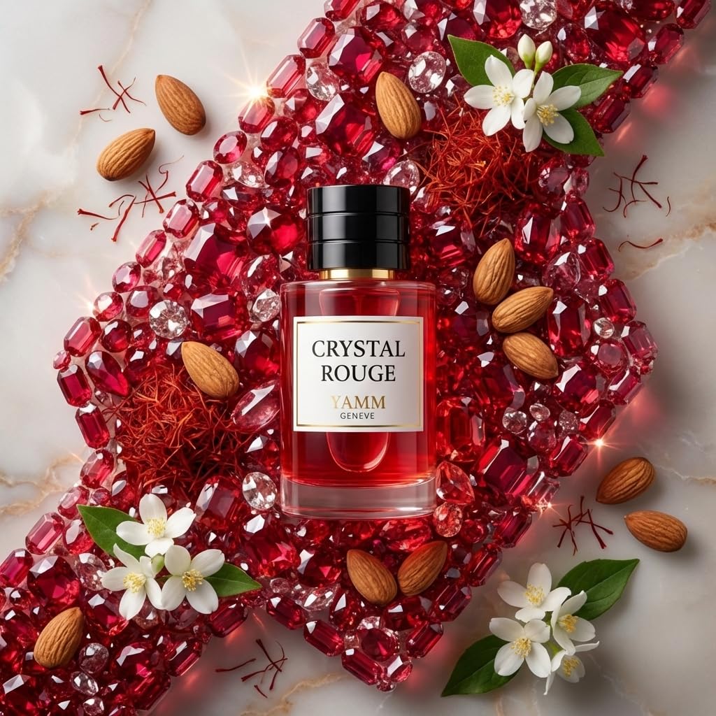 Kryształowy czerwony | Ekstrakt z perfum 50 ml | Mieszane perfumy dla mężczyzn i kobiet, gorzki migdał, szafran, jaśmin, nuty bursztynowe i drzewne, luksusowy i długotrwały