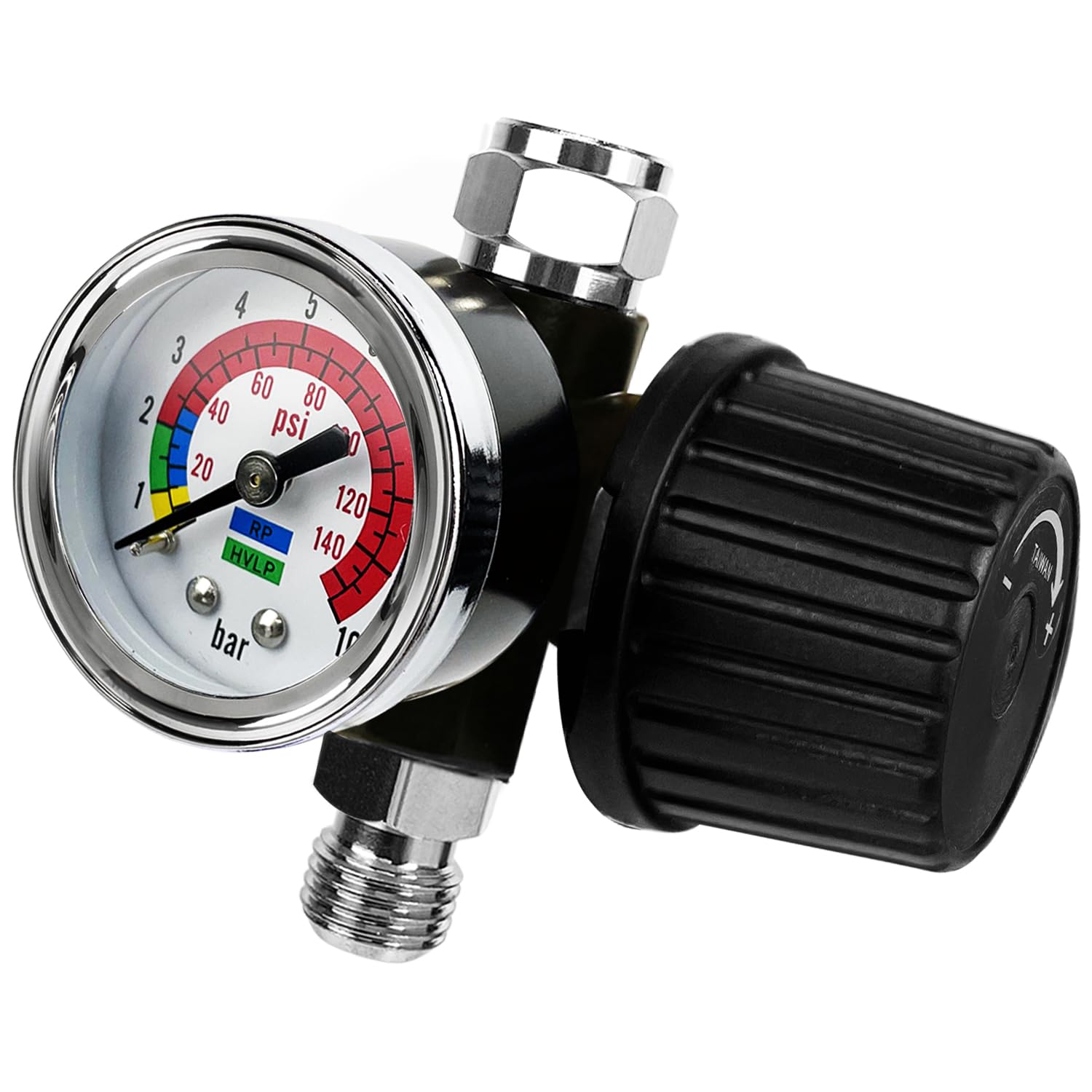 LE LEMATEC Air Compressor Regulator with Gauge, 1/4 NPT Pressure Diaphragm Regulator, 140 PSI Control for HVLP Spray Guns, Pneumatic Tools - AR-02