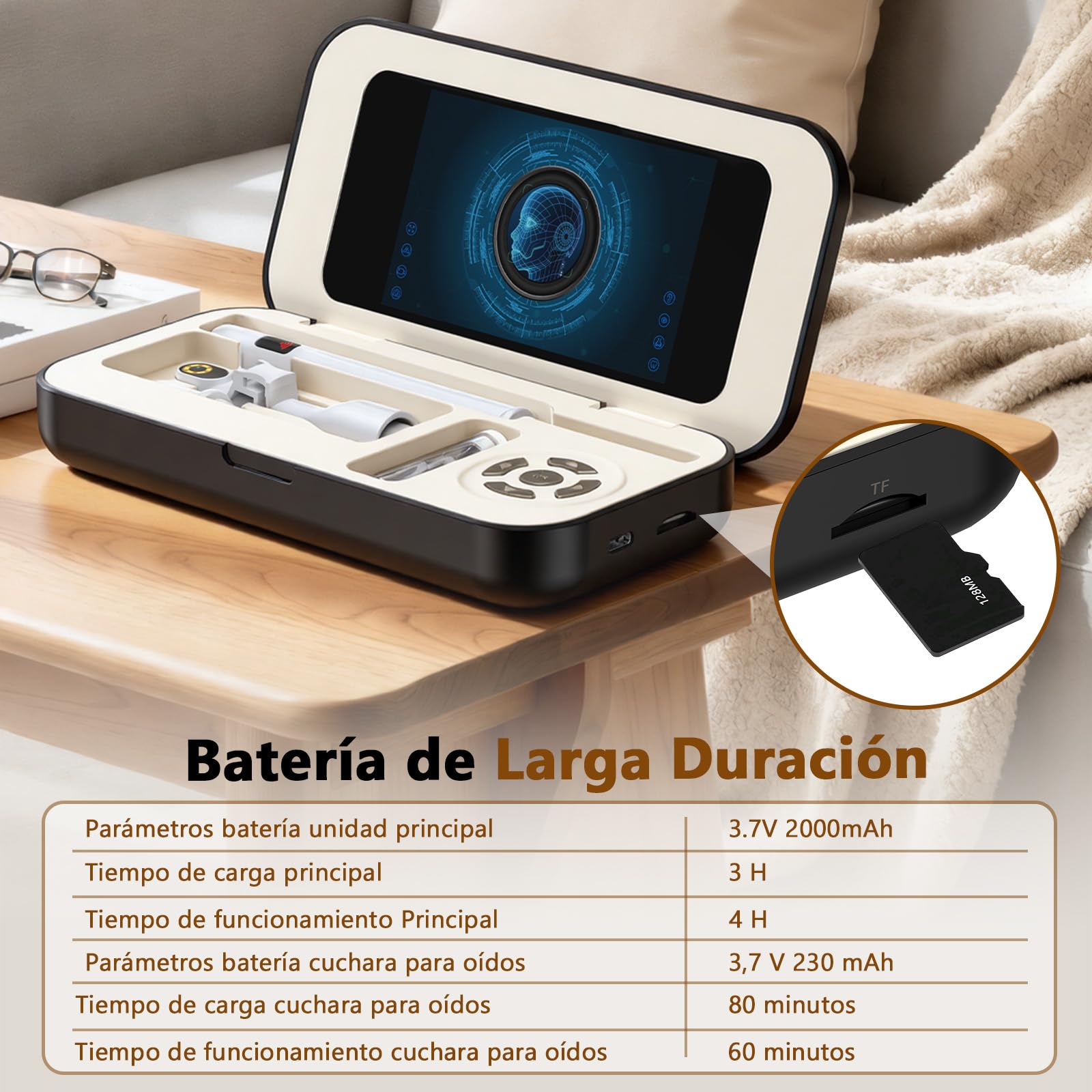 Otoscopio con Pantalla IPS HD 3,97 Pulgadas,Kit Examen 3 EN 1 para Limpieza de Oídos Eliminar Puntos Negros y Examen Oral, Limpiador Oidos Adultos con Cámara 1080P y 6 Luces LED, Tarjeta de Memoria TF