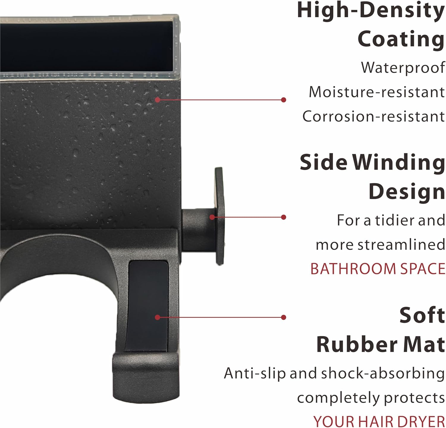 Hair Dryer Holder Wall Mounted, Bathroom Space-Saving Blow Dryer Organizer, Self Adhesive Magnesium Aluminum Alloy Compatible for Dyson Hair Dryer Wall Mounted