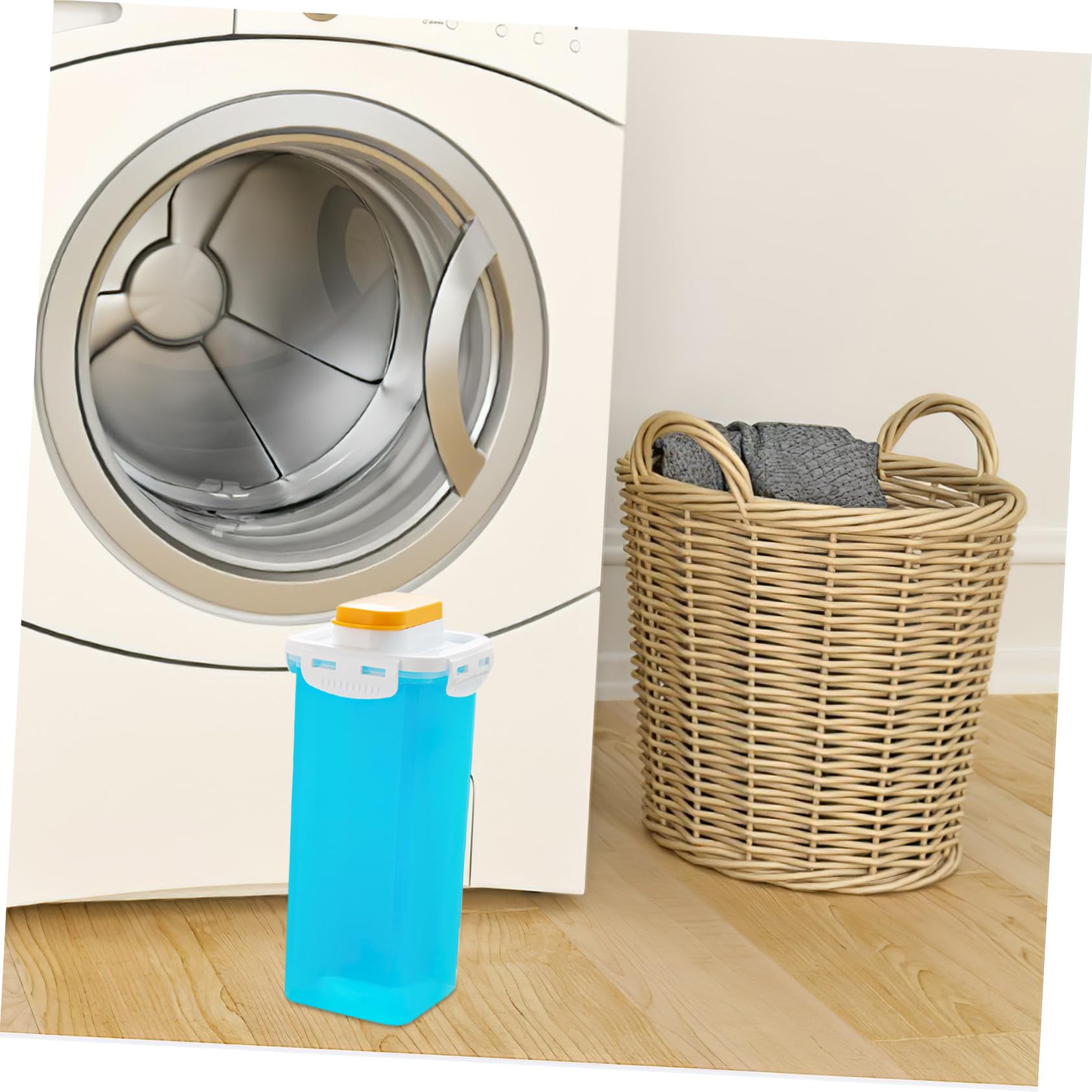 TOYANDONA 2 piezas Envases de Detergente Líquido y Polvo para Lavandería Cajas Transparentes Tapa Hermética Reutilizables y Seguras para Almacenamiento Doméstico