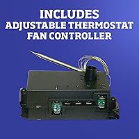 Vista 8 de Flex-A-Lite Lo-Profile Ventilador eléctrico de doble hoja en S con controlador de termostato ajustable, empujador/ventilador reversible (412)