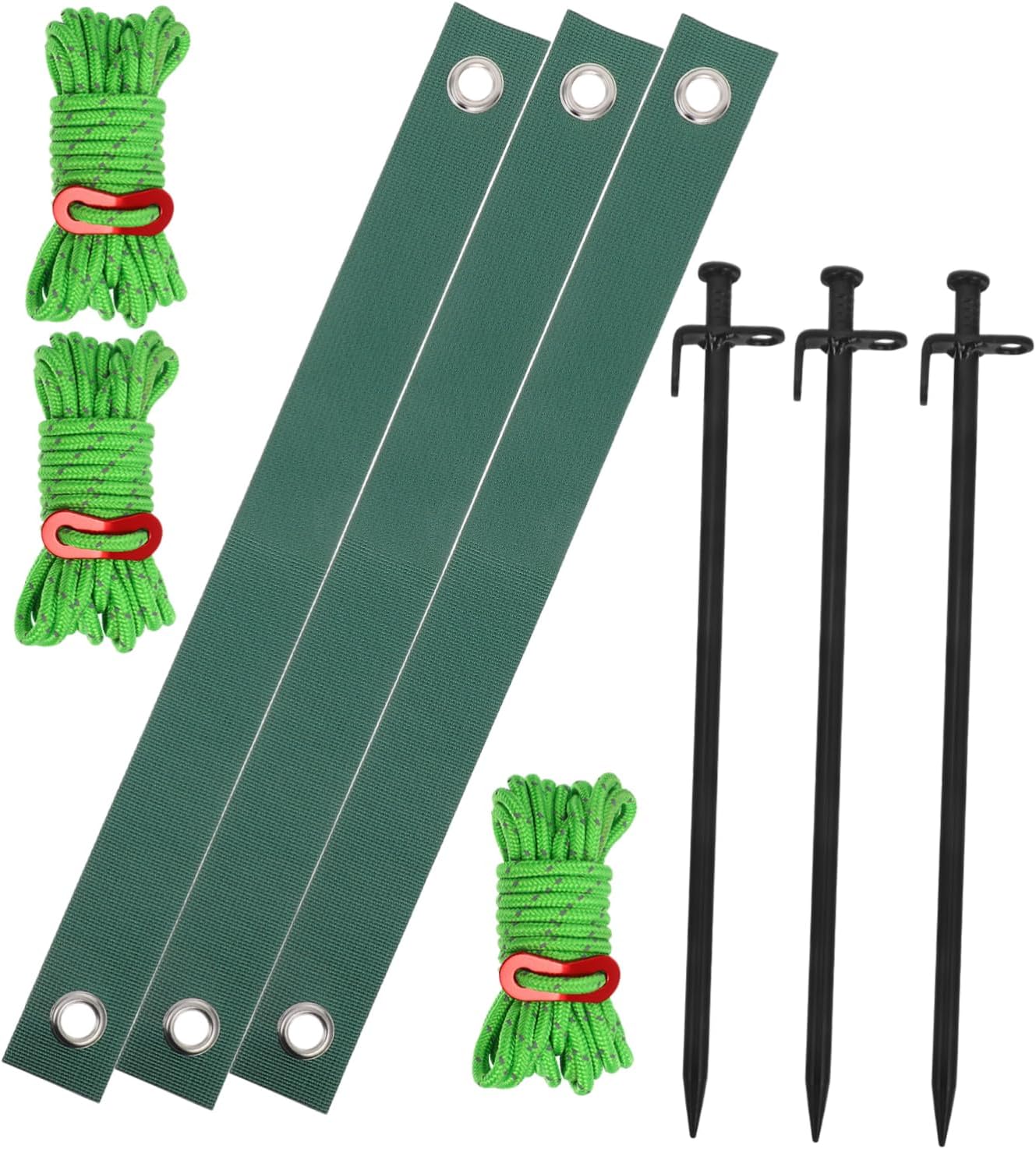 Hemoton 3pcs Heavy Duty Tree Support Kit Tree Straps and Metal Stakes for Set with Anchoring Rope Protective Bark Wraps for