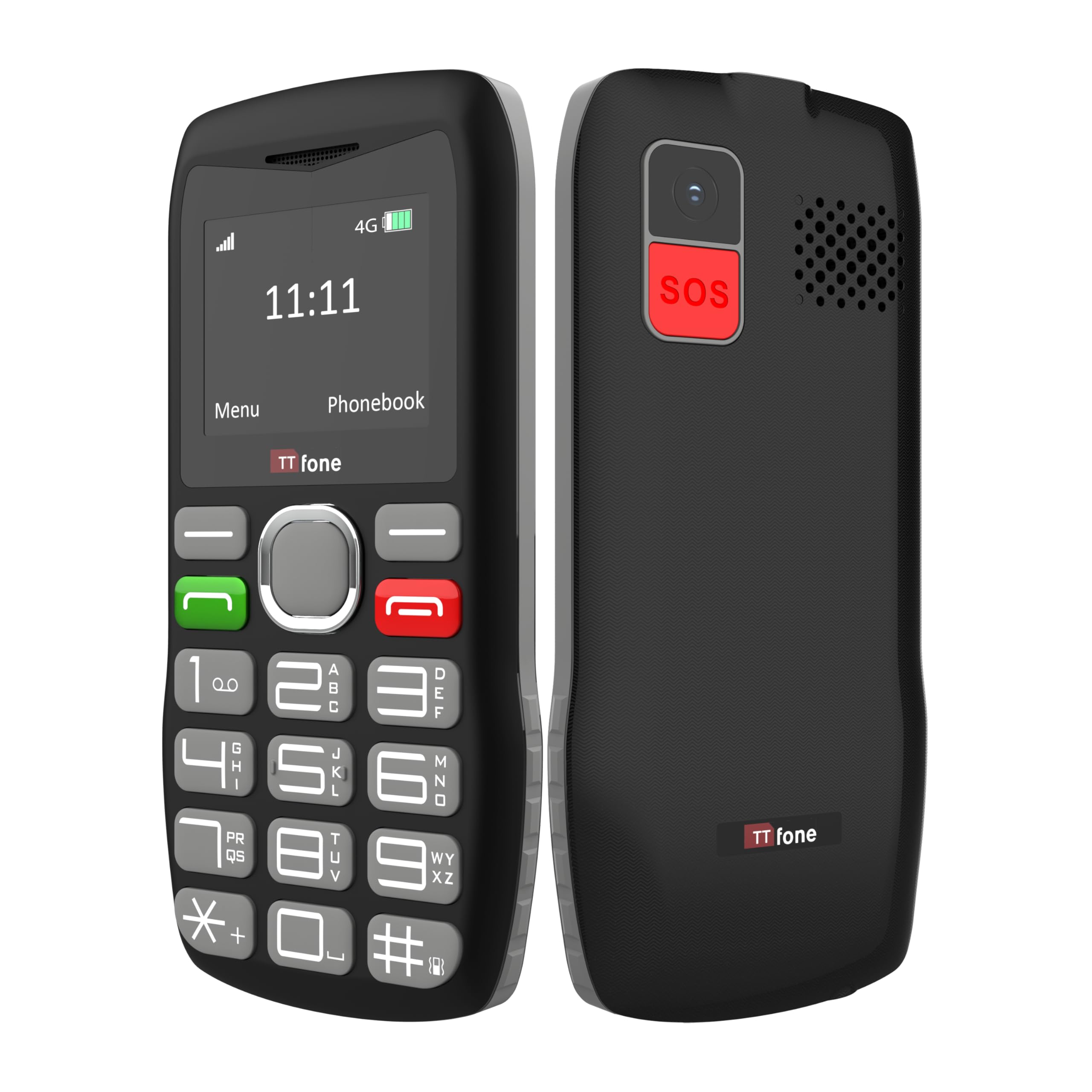 TTfone TT890 4G - Teléfono móvil para Personas Mayores, fácil de Usar, con botón de Asistencia de Emergencia, Carga USB-C, Bluetooth, cámara, Tres