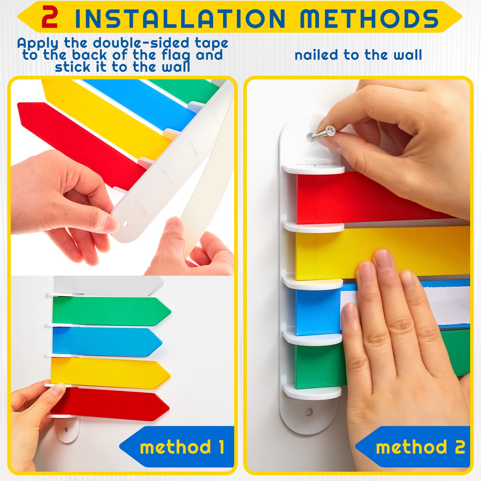 2 Pack Exam Room Flags 7'' Long Door Flags for Medical Office Primary Colors Exam Room Status and Signal Flag Medical Door Flags for Doctors Offices, Hospitals and Clinics Supplies (6 Flags)