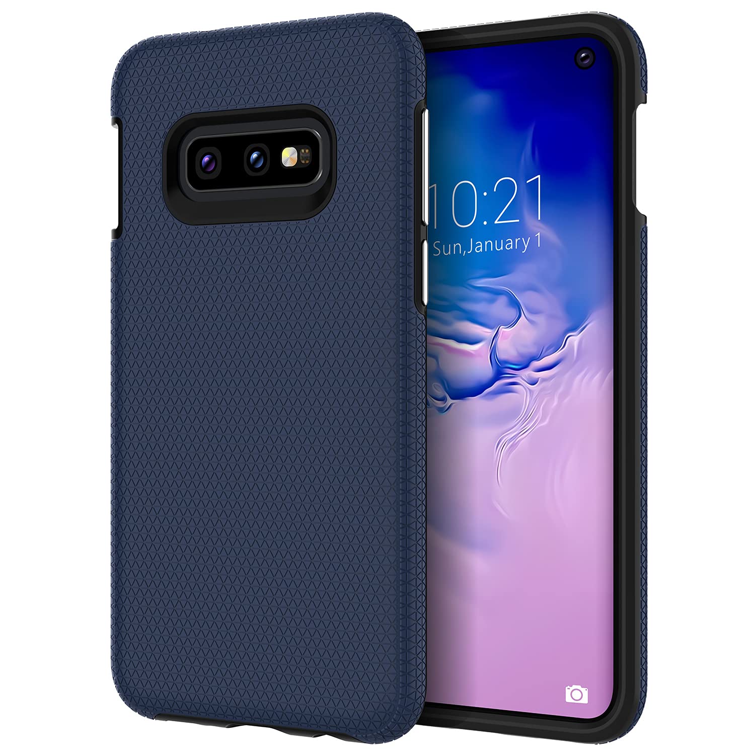 Rayboenfor Samsung Galaxy S10e Case, Dual Defender Shockproof Anti-Scratch Phone Case, Dual Layer Heavy Duty Protection Cover for Samsung Galaxy S10 e, Navy Blue