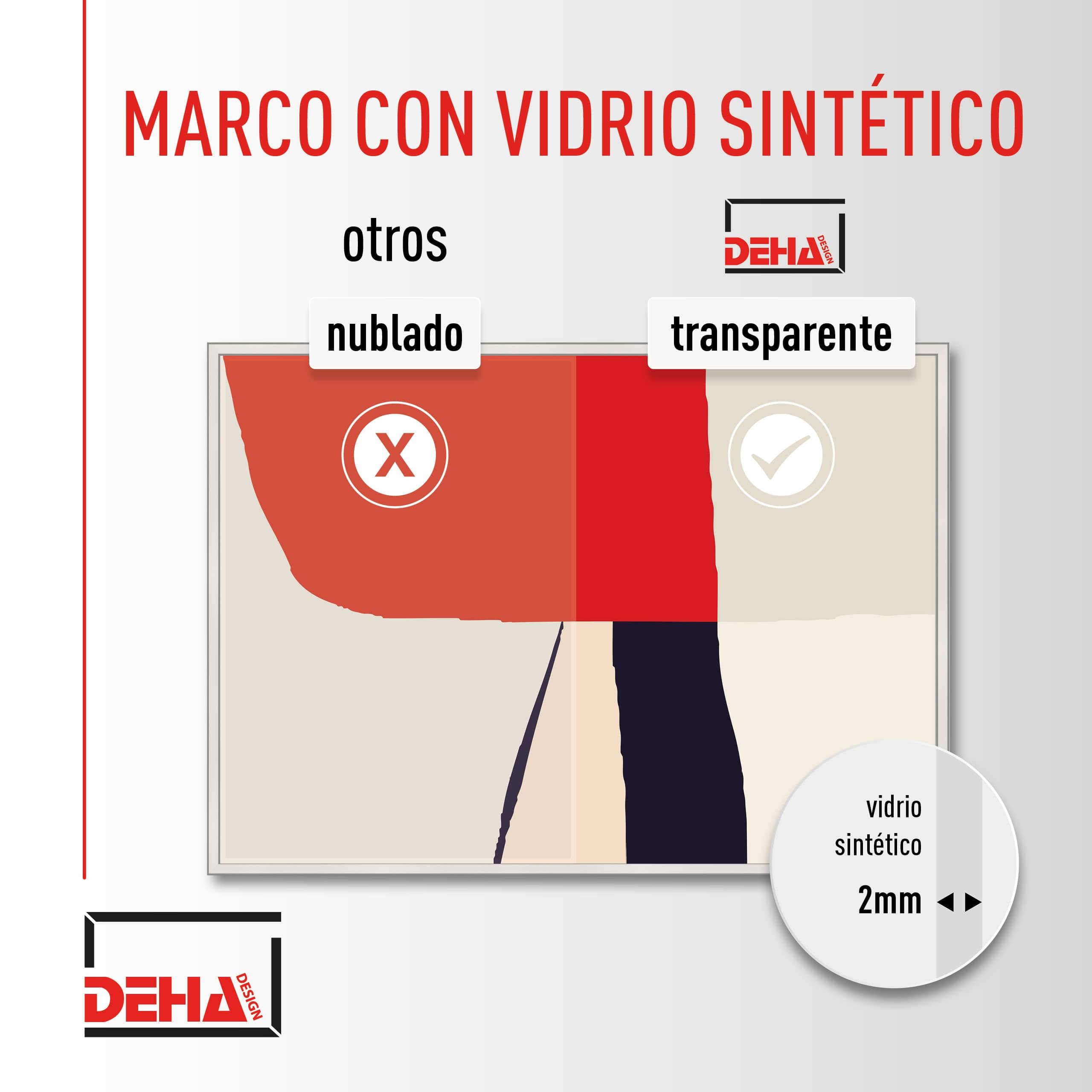 DEHA Design marco de fotos, 59,4 x 84,1 cm (A1), Aluminio, Plata mate, Marco para pósterpara colgaren formato vertical y apaisado, vidrio sintético irrompible, Boston