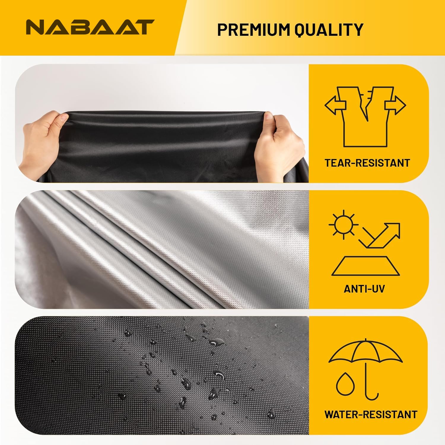 NABAAT Nylon Universal Bicycle Cover For 2 Or 3 Cycles Waterproof Outdoor Rain/ Sun/ Snow/ Corrosion Protection(Black) 1