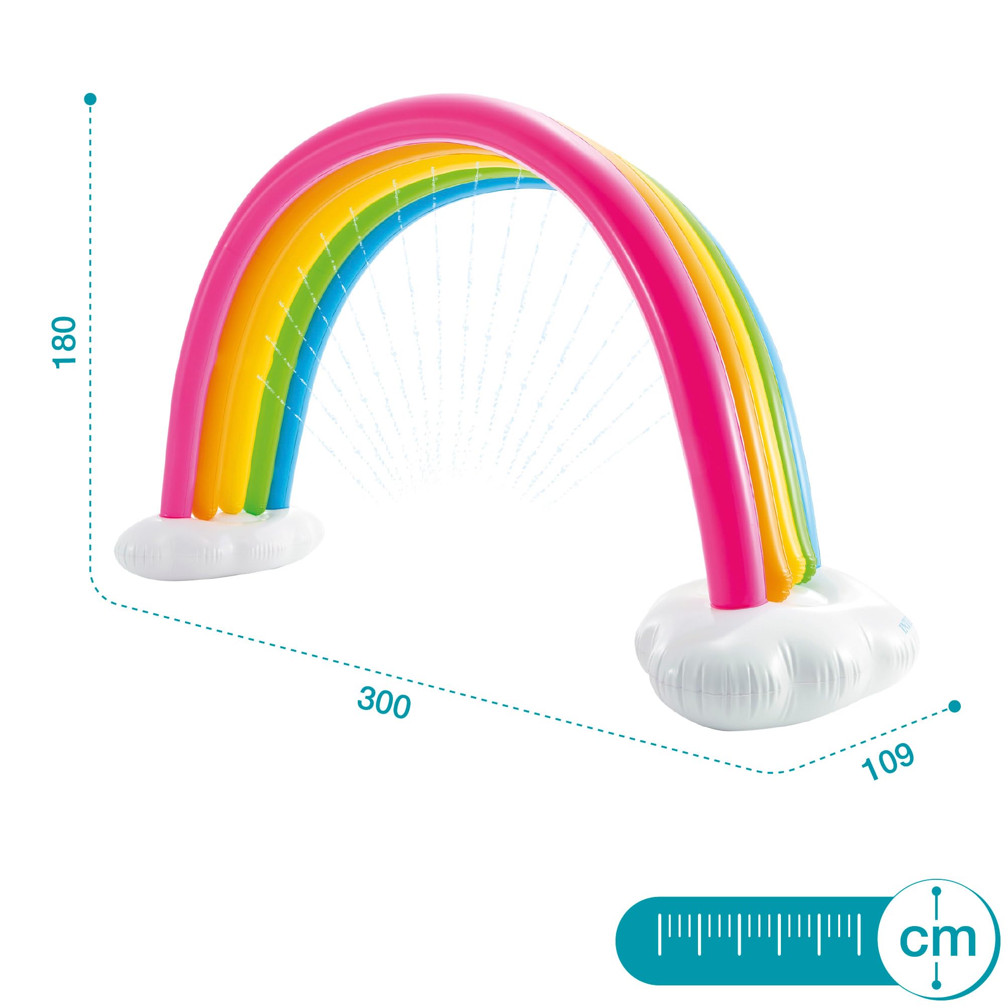 Intex Rainbow Cloud Zraszacz, Wielokolorowy, 3 x 1.09 x 1.8 m