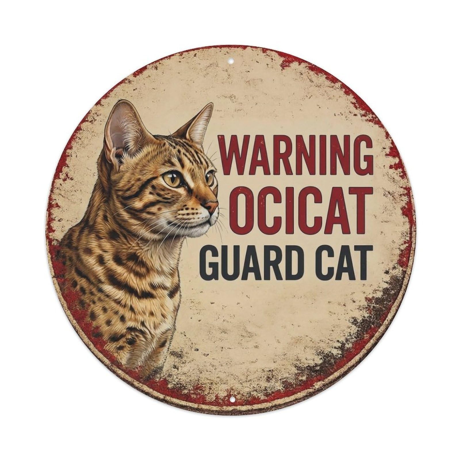 Tgrcjimh Style Metal Tin Sign Vintage Warning Ocicat