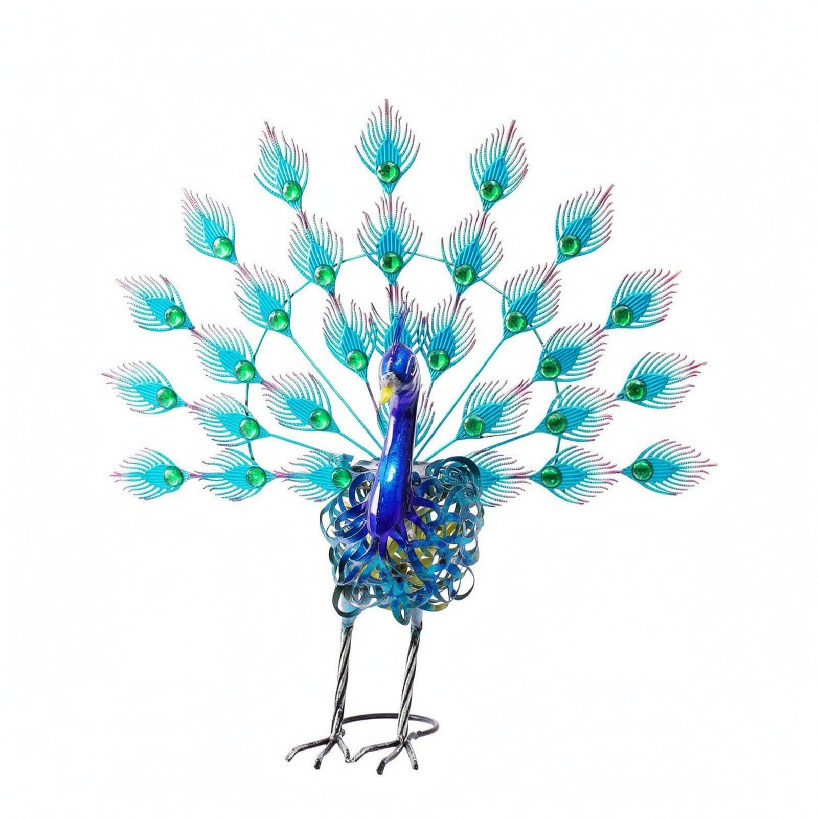 Escultura de pájaro para jardín: decora rincones vacíos con este adorno metálico azul