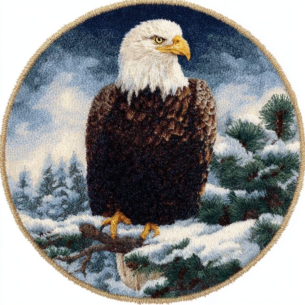 Kitquiver Latch Hook Craft Kit Rug Eagle 50X50Cm