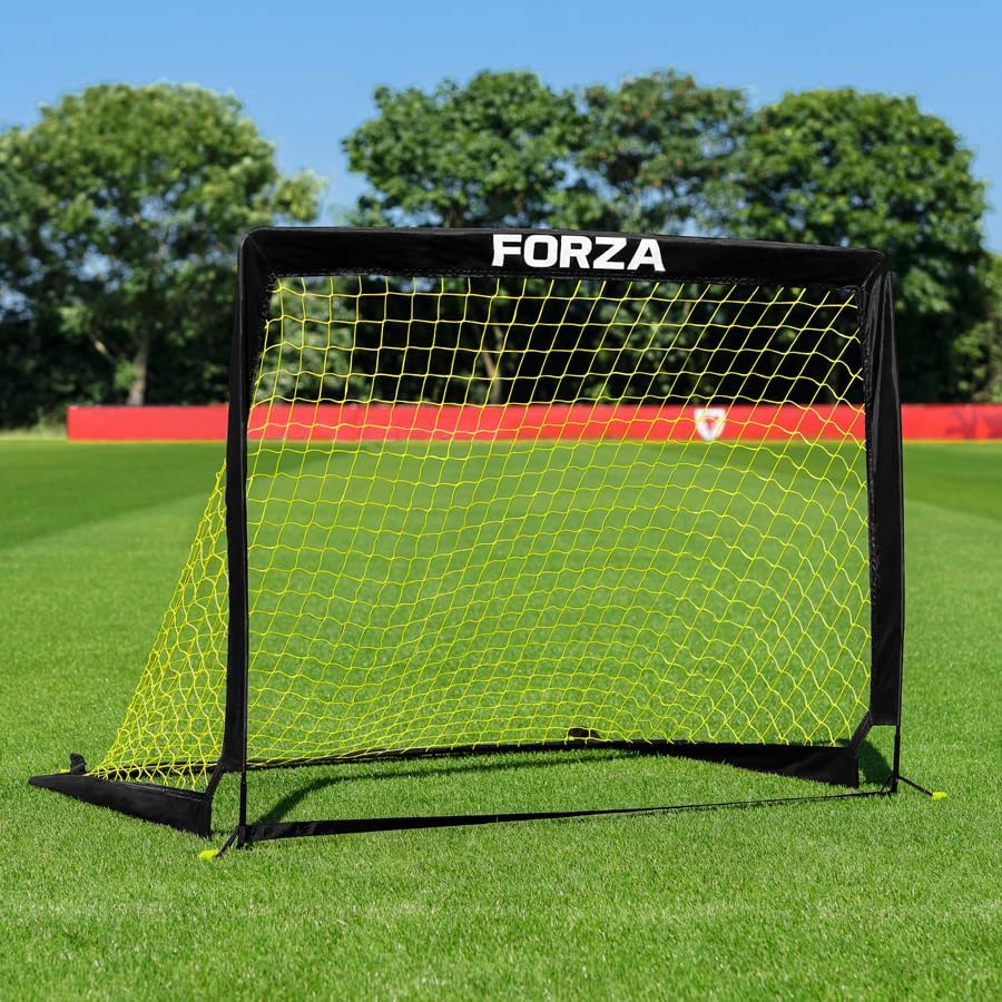 FORZA Square Pop-Up Soccer Goal [4 Sizes] | Portable Goal Posts for Kids Shooting Practice - Pop-Up in Minutes | Single or Pair of Goals