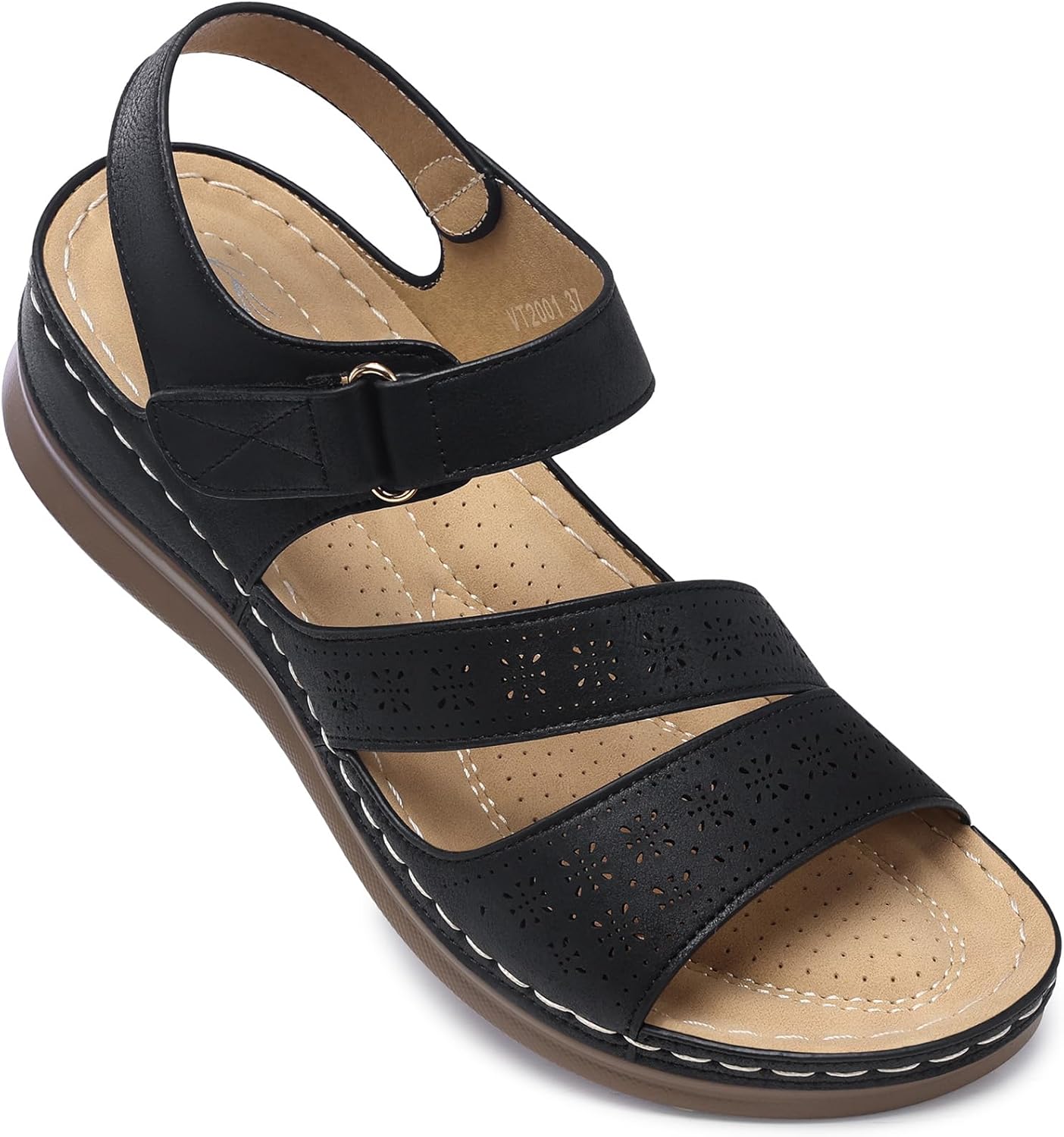 SHIBEVER Women's Wedge Sandals Platform: Comfortable Dressy Arch Support Summer Sandals Open Toe Ankle Strap Walking Women Shoes