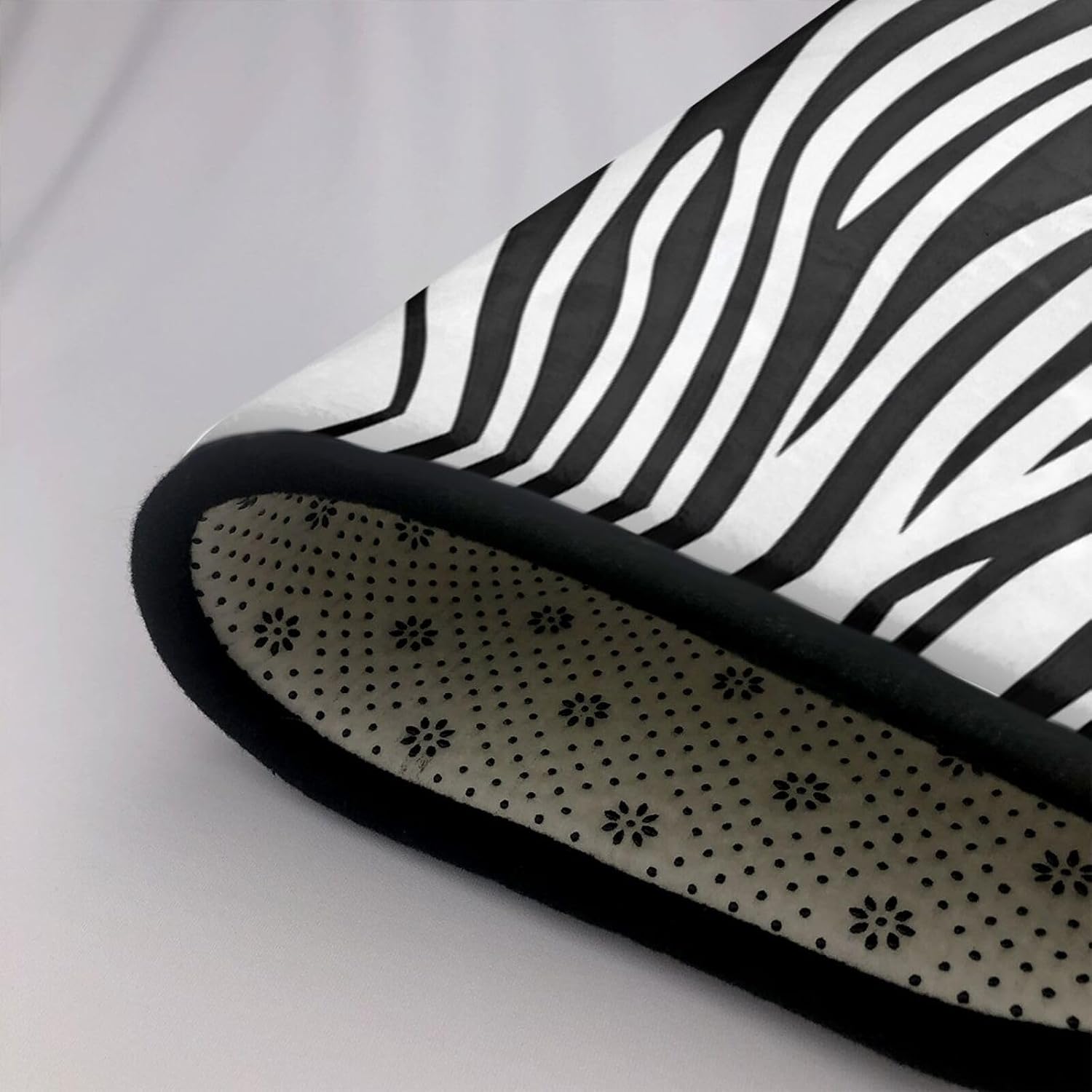 Black and White Zebra Stripes Prints Anti-Slip Floor mat Carpet Rug 72"x48" for Living Room Office Coffee Table Bed Balcony