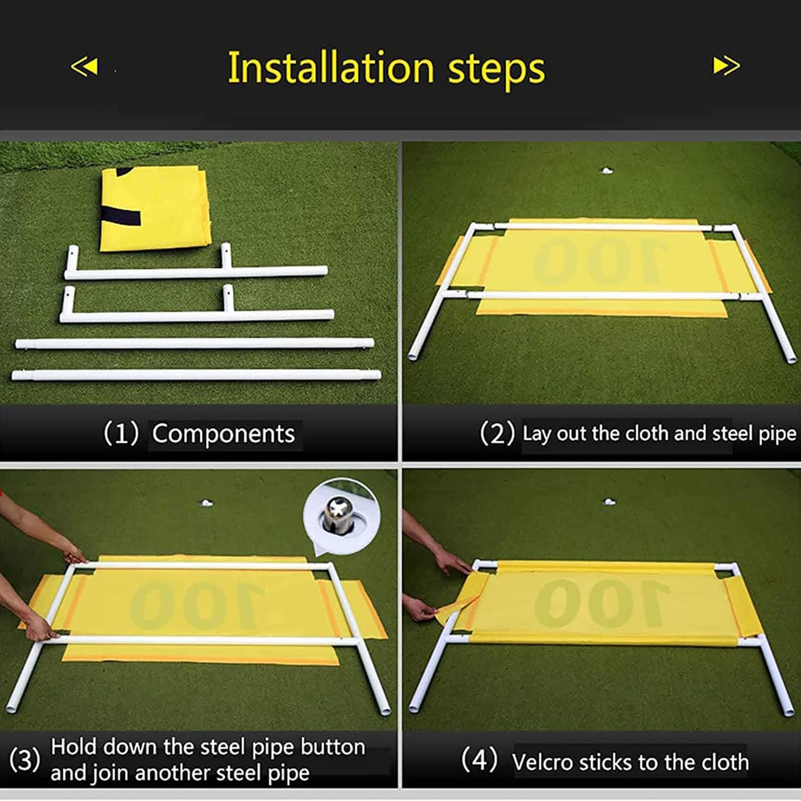 COYEUX Símbolo de Distancia de Golf, señal Digital de Tubo de Acero 50-200 Lienzo Digital, Impermeable a la Lluvia, Campo de práctica Profesional, al Aire Libre/Campo para Uso