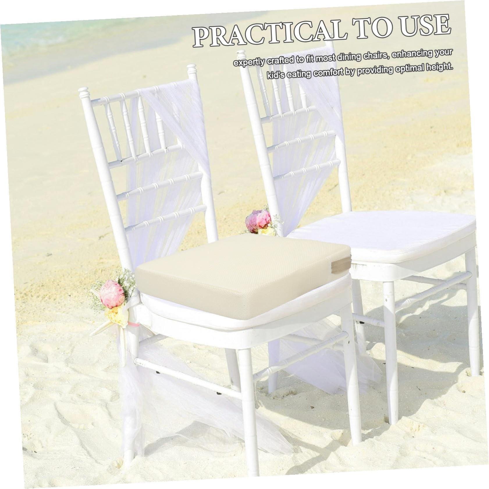 Cojín Elevador de Asiento Infantil 8cm Blanco para Comedor