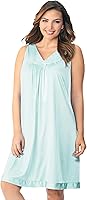 Exquisite Form Women's 30107 Sleeveless Nylon Tricot Knee Length Nightgown - Breathable Comfort Sleepwear