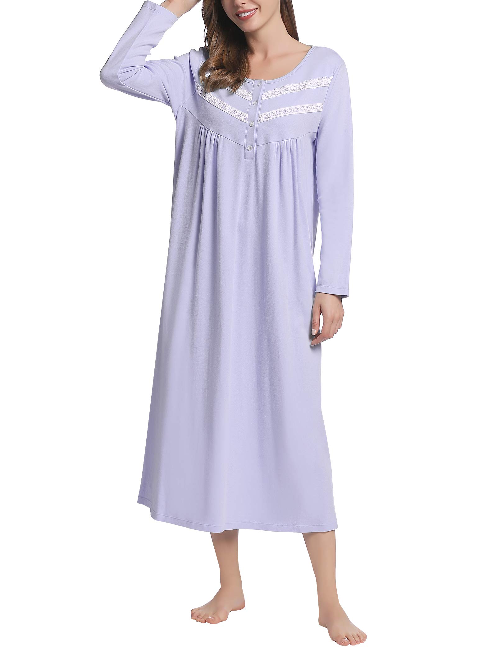 Joyaria Double Brushed 100% Cotton Flannel Nightgown