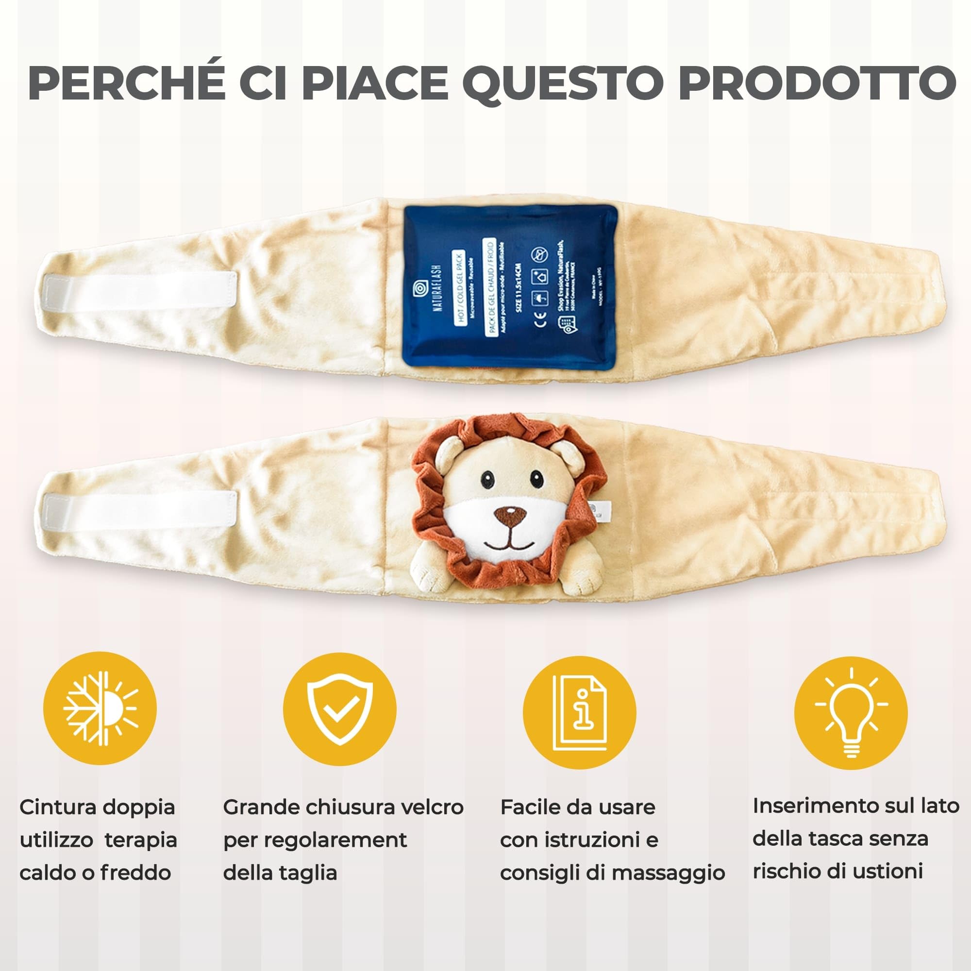 Cuscinetto riscaldante per neonati riempito di gel Cintura per coliche cuscinetto riscaldante per bambini