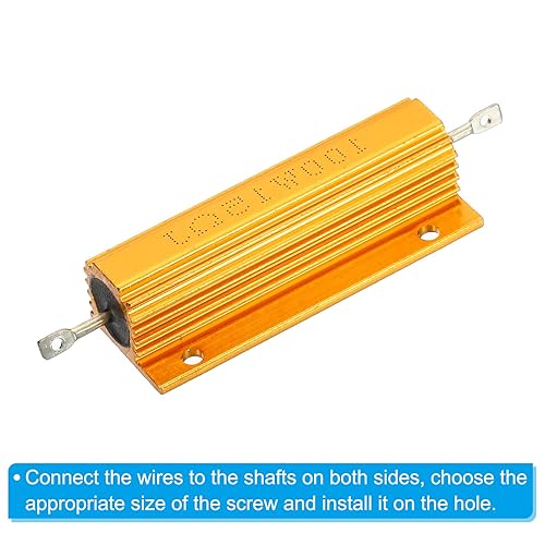 Miniatura 5 de PATIKIL Resistencia de carcasa de aluminio de 100 W y 15 ohmios, paquete de 5 resistencias de carcasa de aluminio con carcasa de alambre,