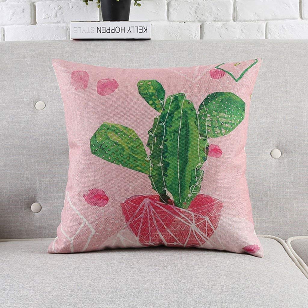 Coussin de maintien Snug en coton et lin motif cactus abstrait 45x45 cm
