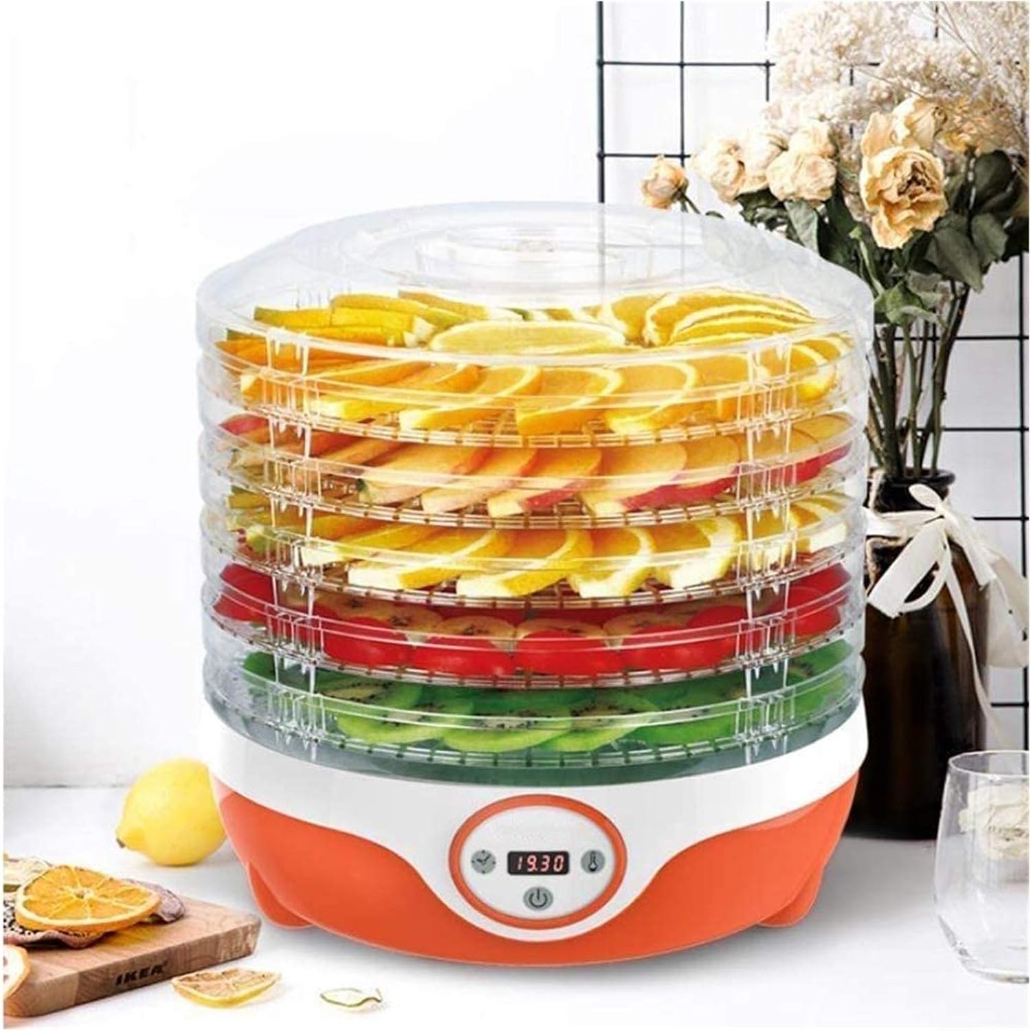 Food Dehydrator Machine - Electric Multi-Tier Food Preserver, Meat or Beef Jerky Maker, Fruit & Vegetable Dryer 5 Stackable Trays