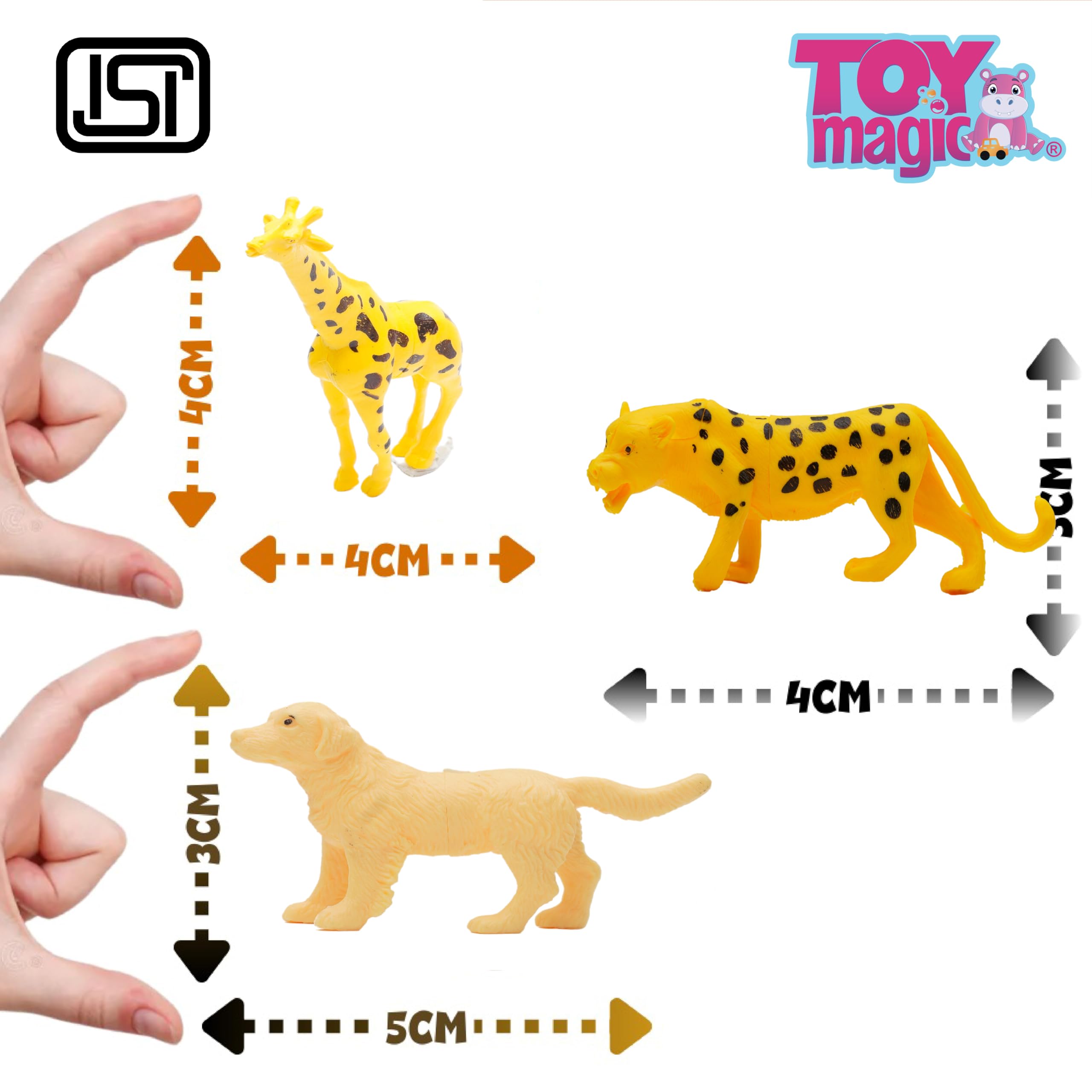 ToyMagic Animal Set 12Pcs - Wild Animal Figures (10 pcs) with Accessories - Educational Playset for Kids, Perfect for Imaginative Play and Learning, Multicolor 2