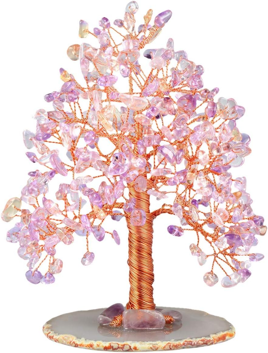 mookaitedecor Natural Amethyst Citrine Tumbled Stone Money Tree