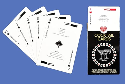 Miniatura 2 de The Bartender's Deck cartas de póquer y cóctel  Cartas de juego de cubierta completa  52 recetas de cócteles con métodos paso a paso y lista de