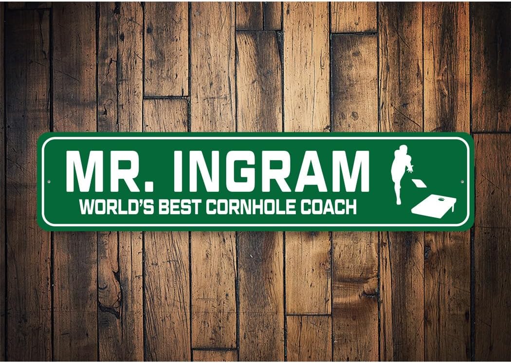 Custom World's Best Cornhole Coach Sign - 6 x 24