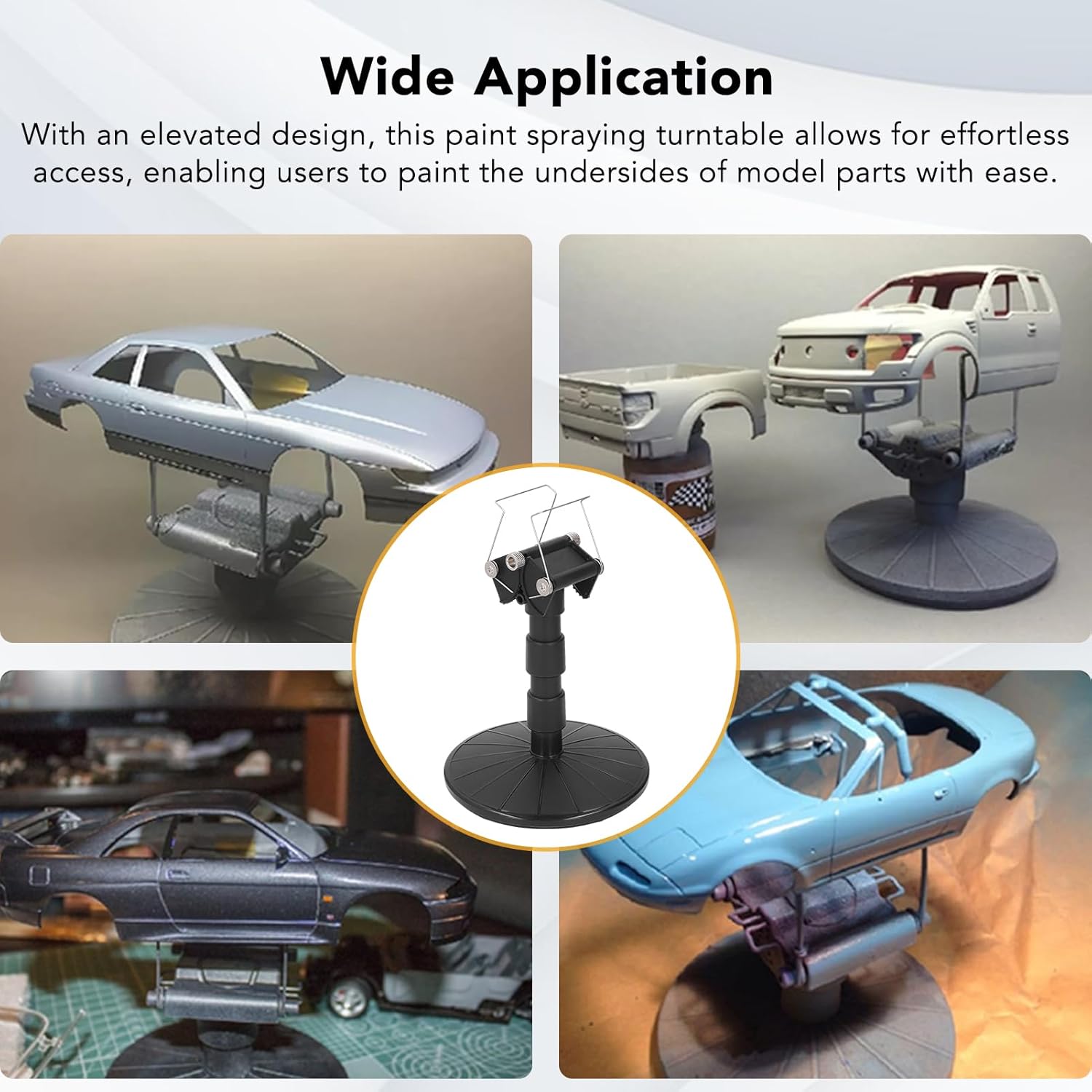 Spray Work Painting Stand, Painting Stand Base Holder, Adjustable Height Spray Work Painting Turn Table Stand, Spray Painting Stand Base for DIY Model Car