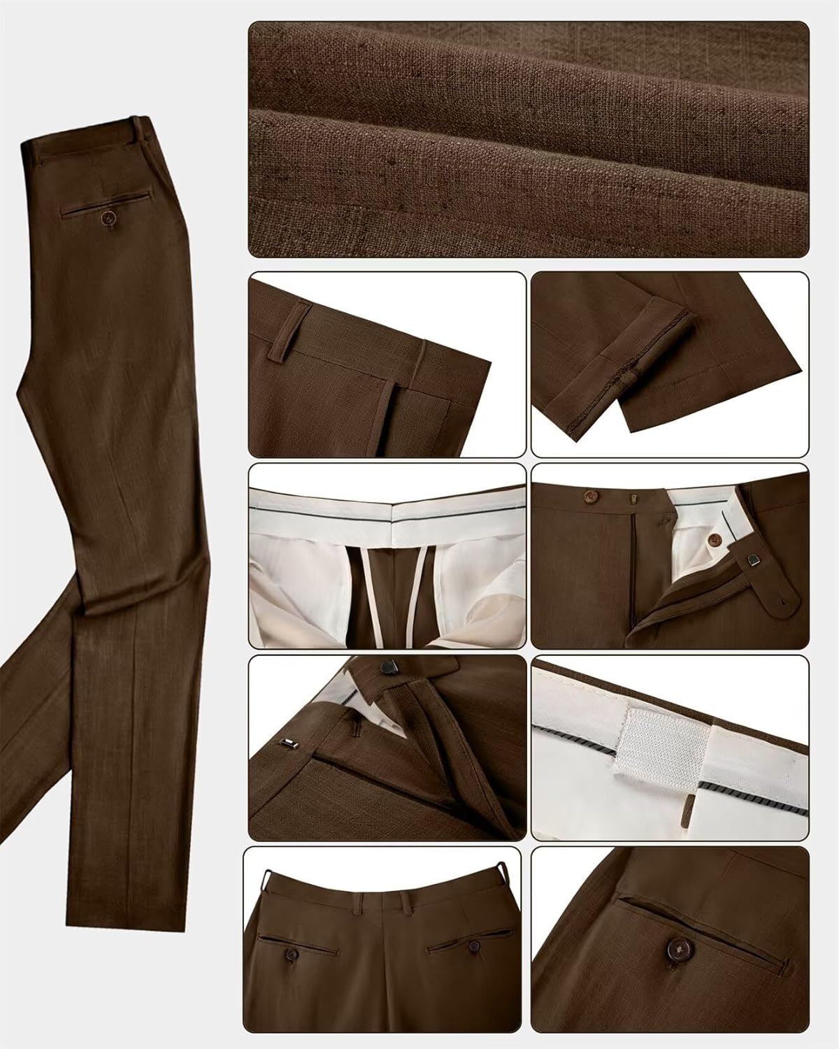 Linen Mens 2 Pieces Suit Retro Casual Slim Fit Suits Linen Beach Prom Dress Tux Set Wedding Groom Men Jacket Blazer Pant
