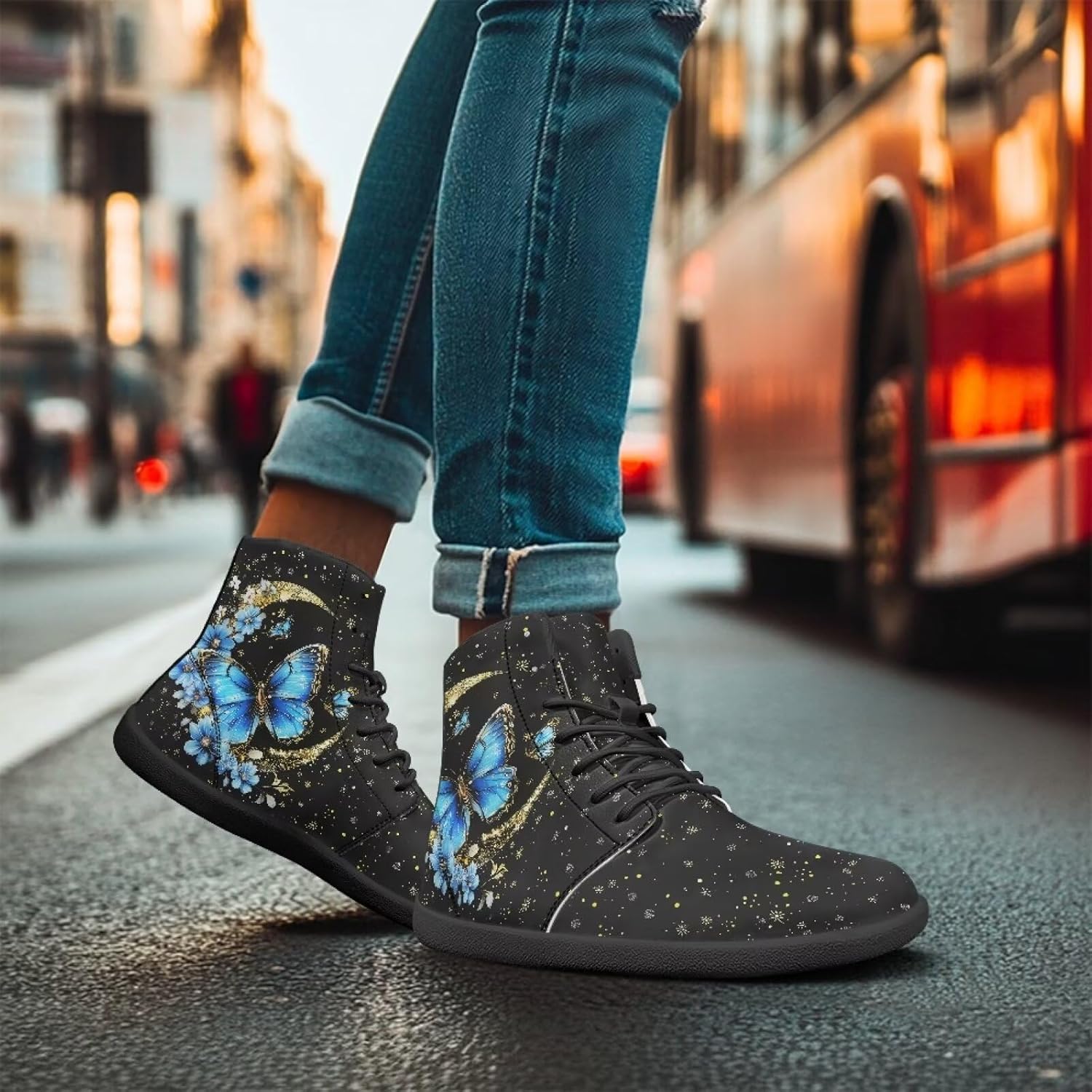 Womens High Top Sneakers Wide Toe Box Barefoot Shoes Women Walking