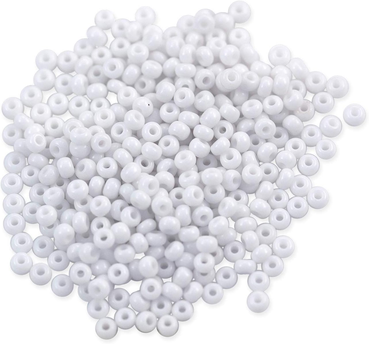 JewelrySupply Czech Seed Bead 8/0 (3mm) Beads Opaque White Beads