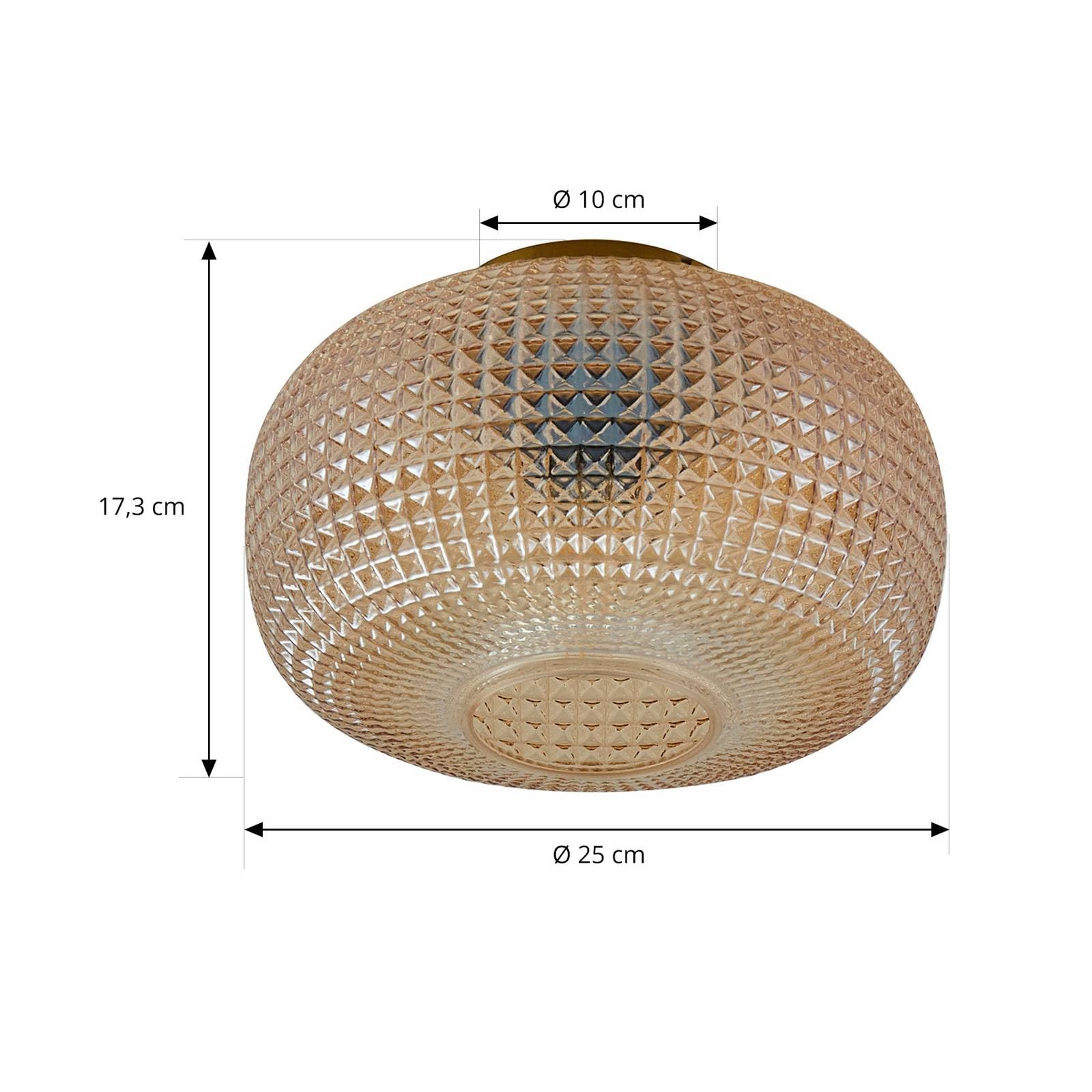 Lindby Lampa sufitowa Hildur (nowoczesna) w kolorze kremowym ze szkła (1 żarówka, E27) – lampa sufitowa lampa do salonu
