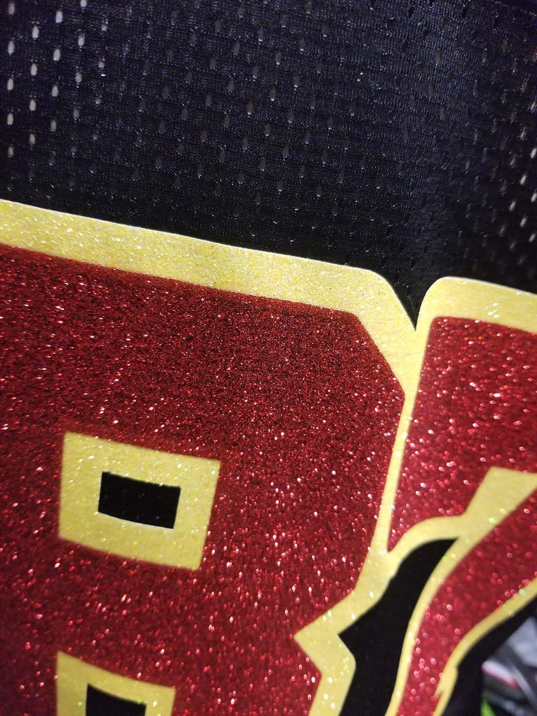 Custom Womens Blinged Football Black Mesh Travis Kelce Jersey Size Medium