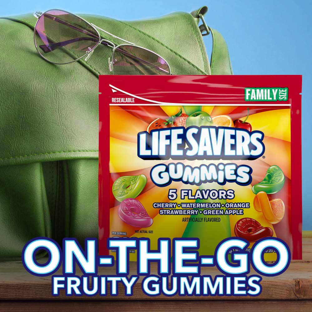 LIFE SAVERS 5 Flavors Gummies Candy Bag, Gummy Candy for Goodie Bags, Road Trips, Treats, 26 oz (Pack of 6)