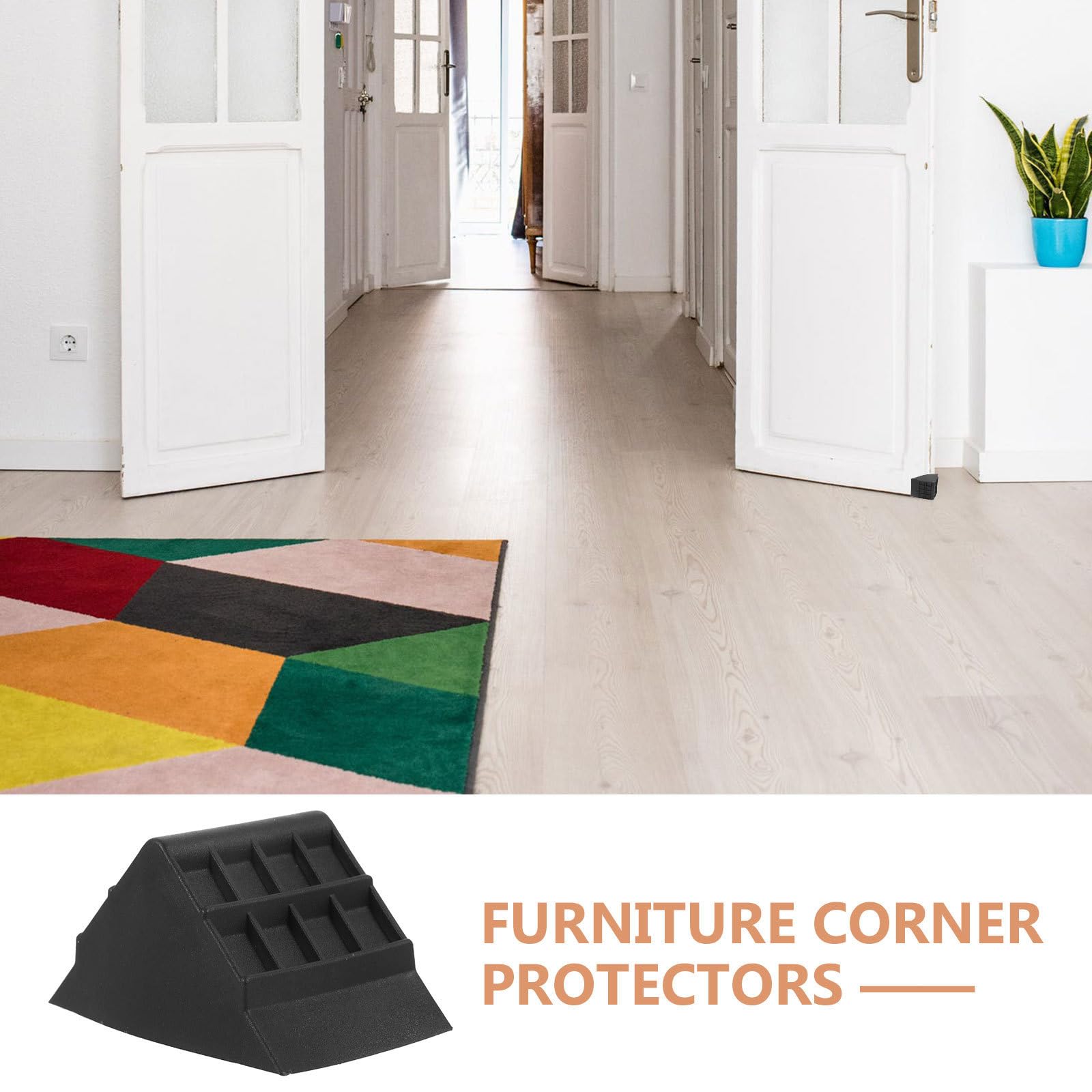 100 Piezas Protector de Esquina para Puerta de Armario, PP Negro