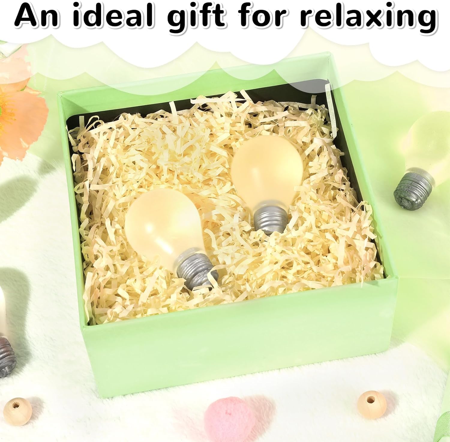 2Pcs Glow in The Dark Light Bulb Squishy Toy Lamp Bulb Fidget Sensory Toys Luminous Decompression Toy Stress Relief Squishies Soft Squeeze Gifts for Adults Birthday Party Favors Anxiety Relaxing