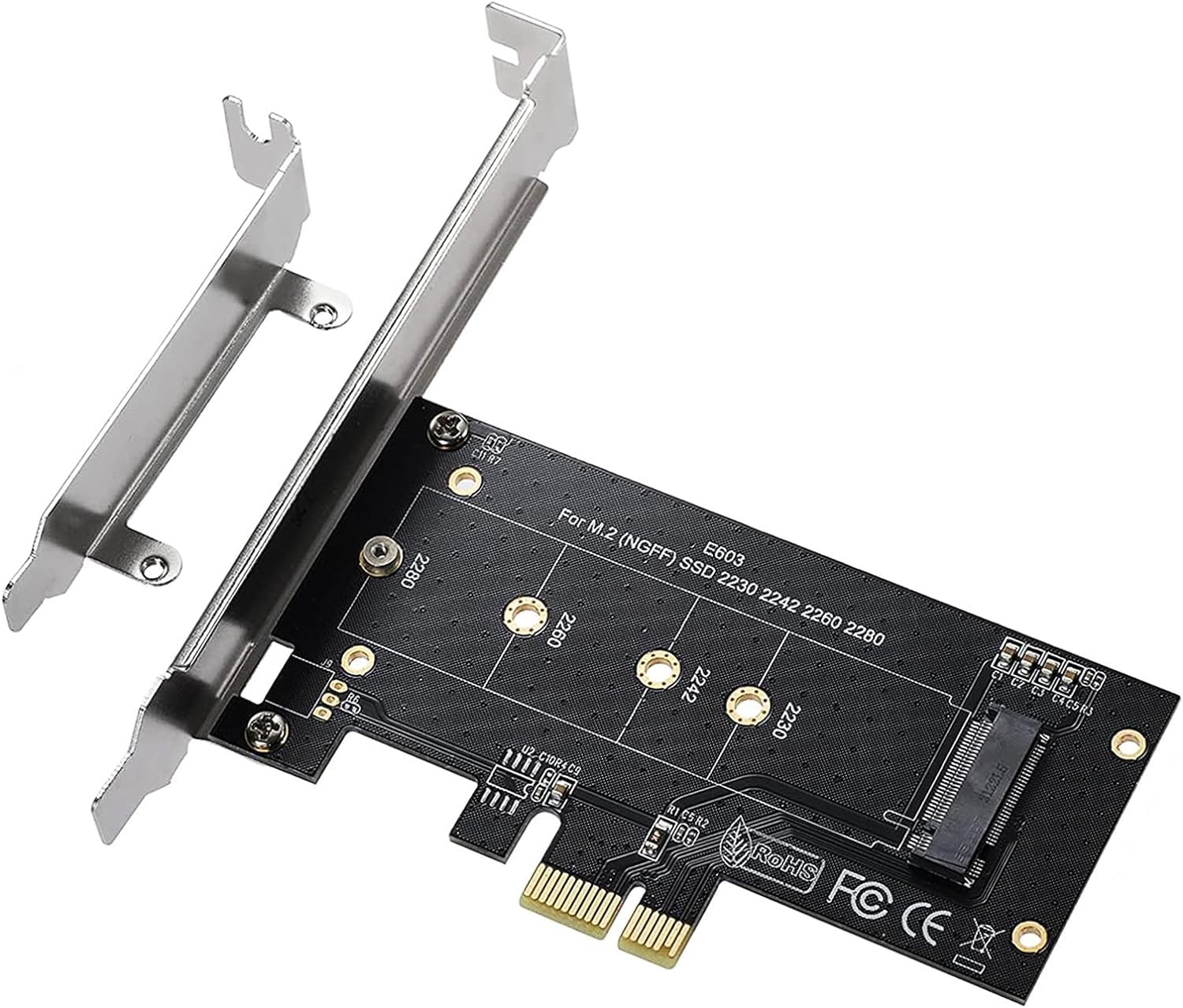 Black M.2 PCIe to PCIe 3.0 x1 NVMe Controller Expansion Card for M-Key M.2 SSD 2280/2260/2242/2230 Riser Card,Supports M2 NGFF PCI-e 3.0, 2.0,1.0 Memory Card Adapters Memory Card Accessories