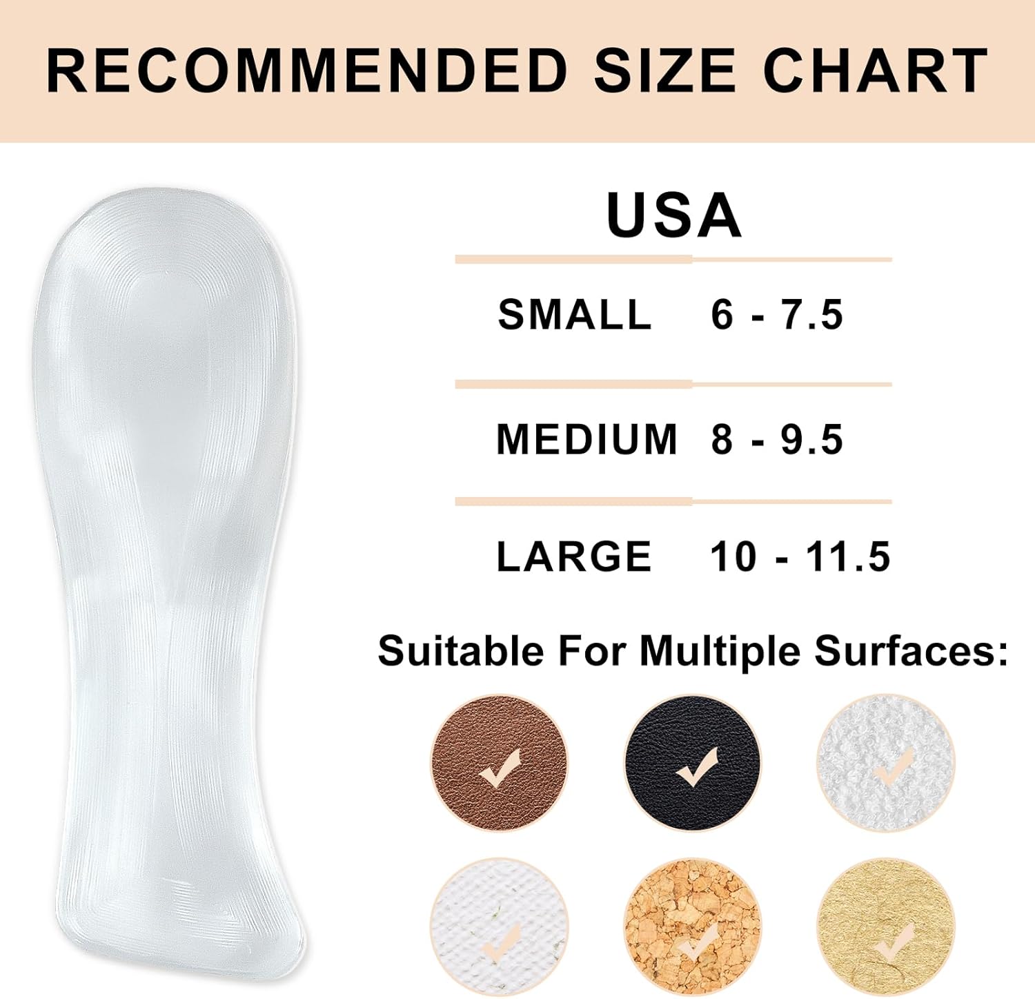 Heel Inserts for Women - Weight Shifting Insoles for High Heels, Gel Inserts Comfort Pads for Foot Pain Relief (Large - US 10-11.5 Women Shoes) - Image 4