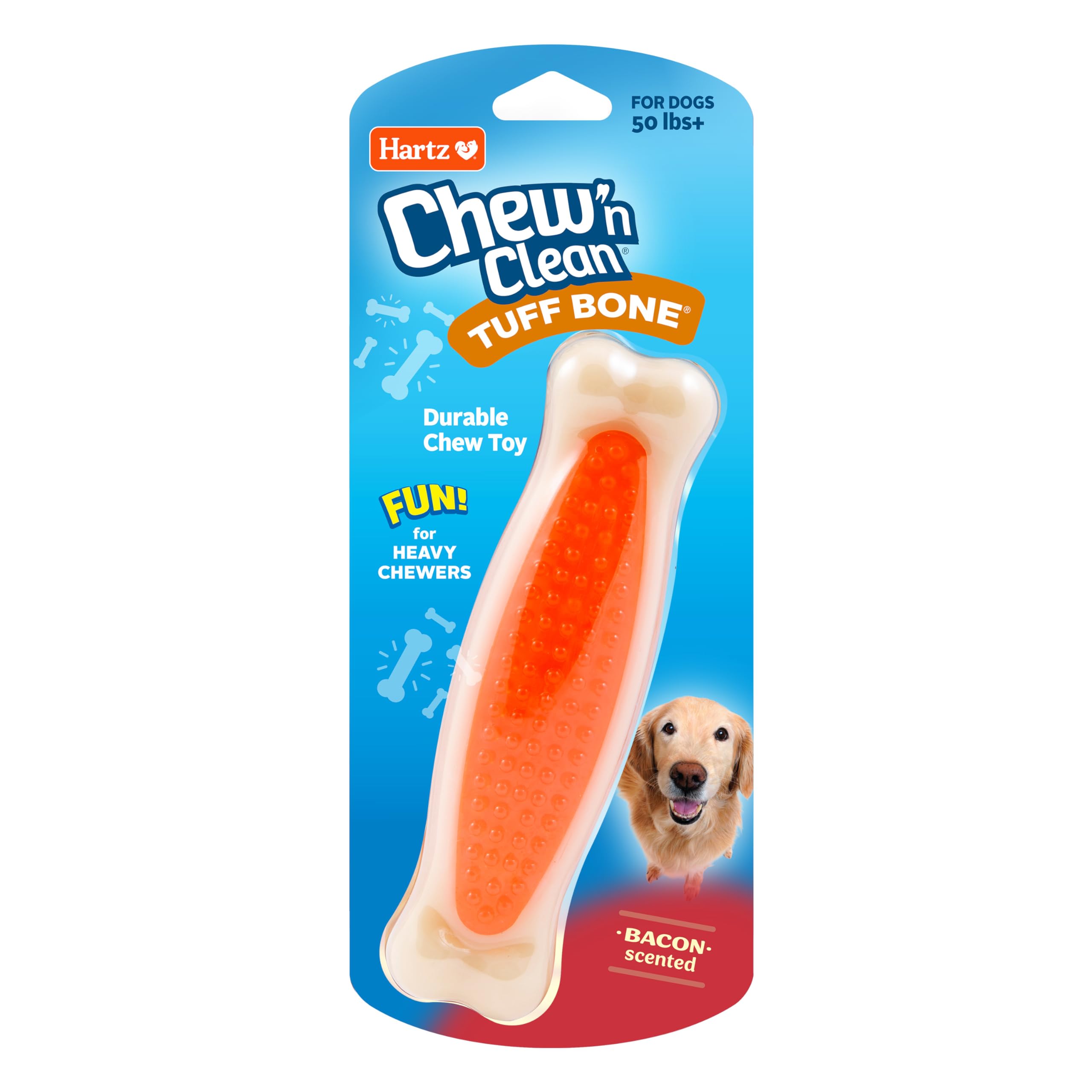 Pet Supplies : Pet Chew Toys : Hartz Chew 'n Clean Tuff Bone Bacon