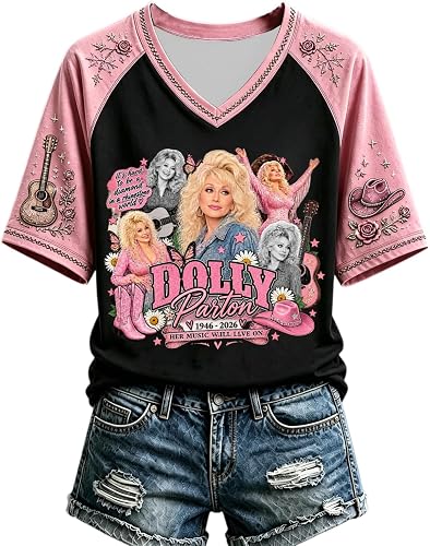 Dolly Memorial T-Shirt, Parton Country Music Icon Tee, Cowgirl Tshirt