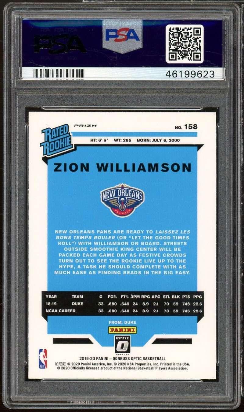 Zion Williamson Rookie Card 2019-20 Panini Donruss Optic #158 PSA 10 - Basketball Slabbed Rookie Cards