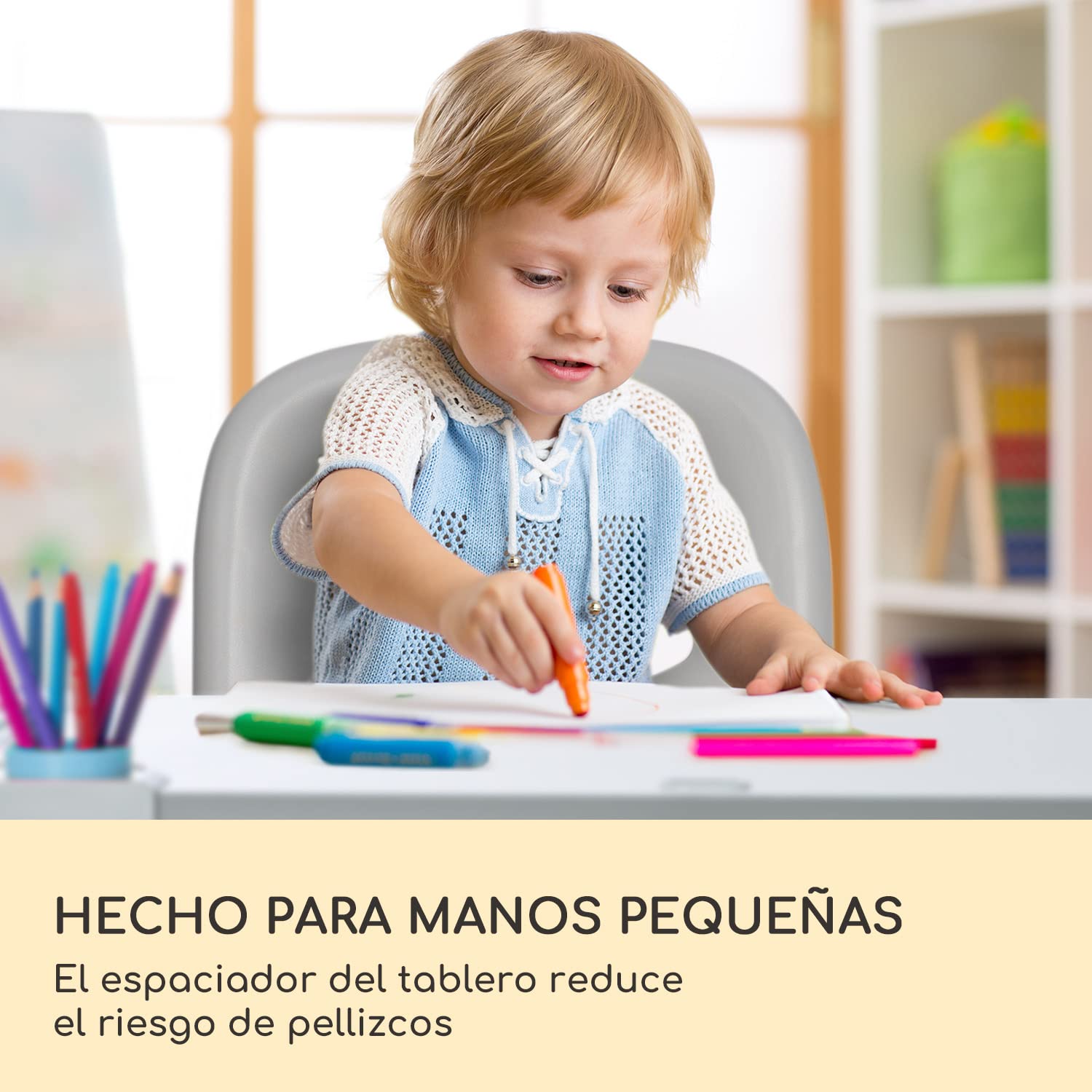 blumfeldt Escritorio Infantil, Juego de Mesa y Silla para Niños de 5 a 12 Años, Pupitre Infantil con Compartimento para Guardar Cosas, Juego de Escritorio y Silla para Niños para Dibujar y Pintar