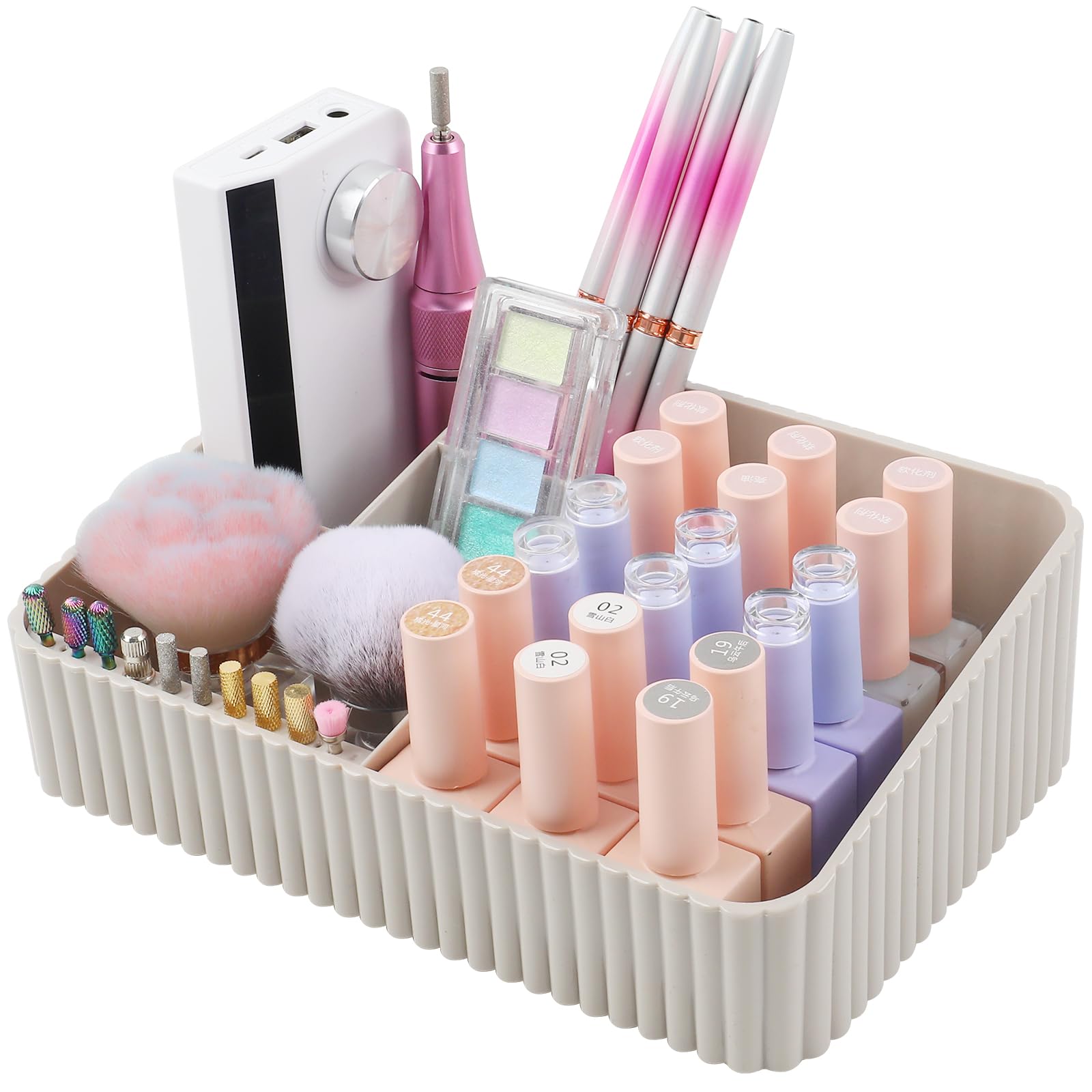 heemeei Nail Drill Machine & Bits Storage Box, 10 Holes Transparent Acrylic Drill Bit Holder, Plastic Nail Drill Tool Displayer Holder Case for Nails,