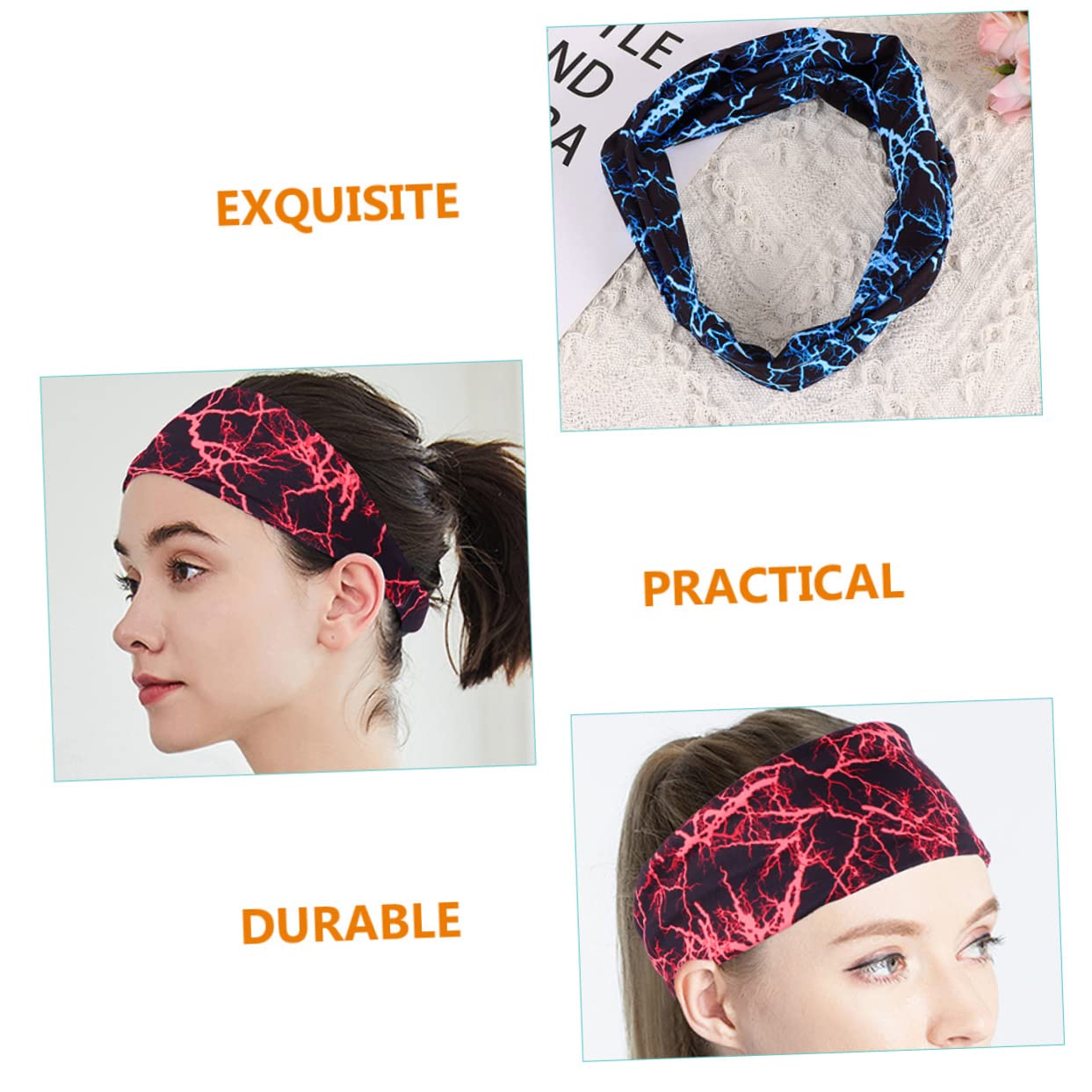LIOOBO Fitness Antiperspirantgürtel Trainingsstirnbänder Für Frauen Dehnbar Schweißband Haarbänder Für Damenhaar Sport-Stirnband Für Frauen Polyester